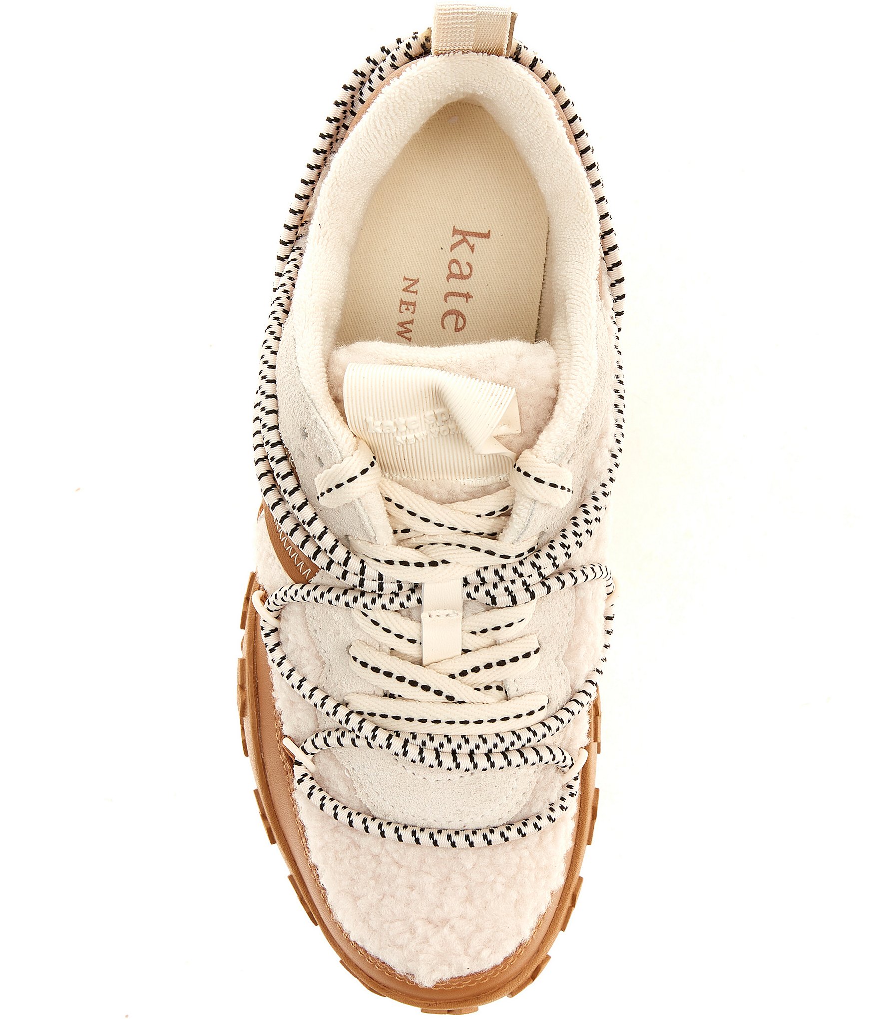 kate spade new york K As In Kate Faux Shearling and Leather Runner Sneakers