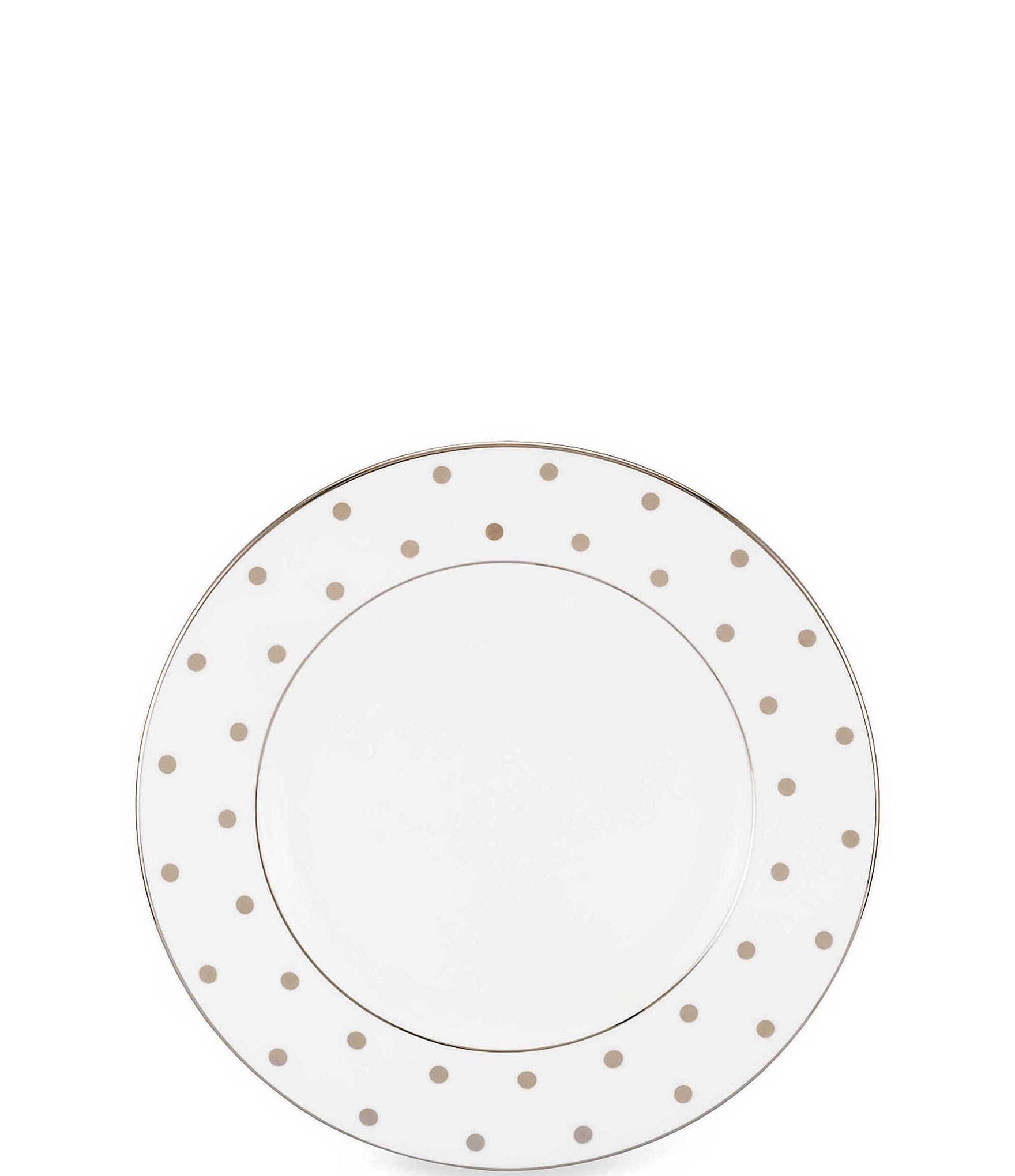 kate spade new york Larabee Road Dotted Platinum Bone China Salad Plate ...