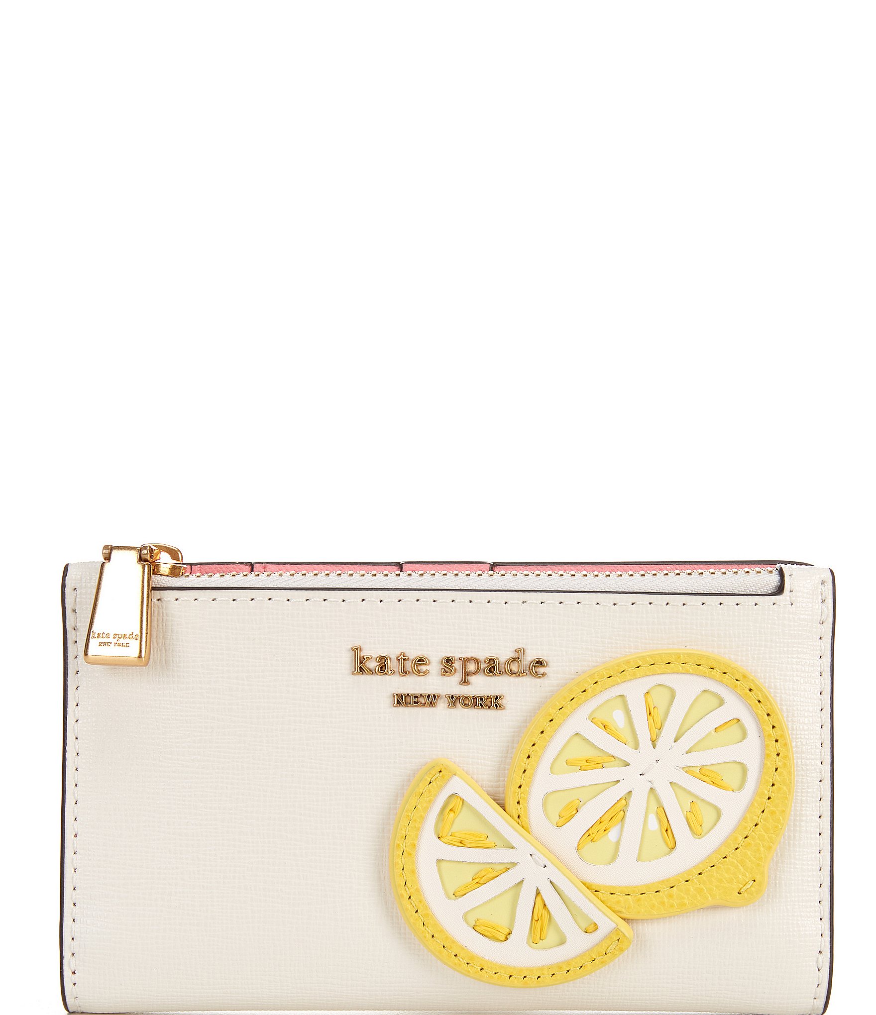 kate spade new york Lemon Drop Applique Small Slim Bifold Wallet