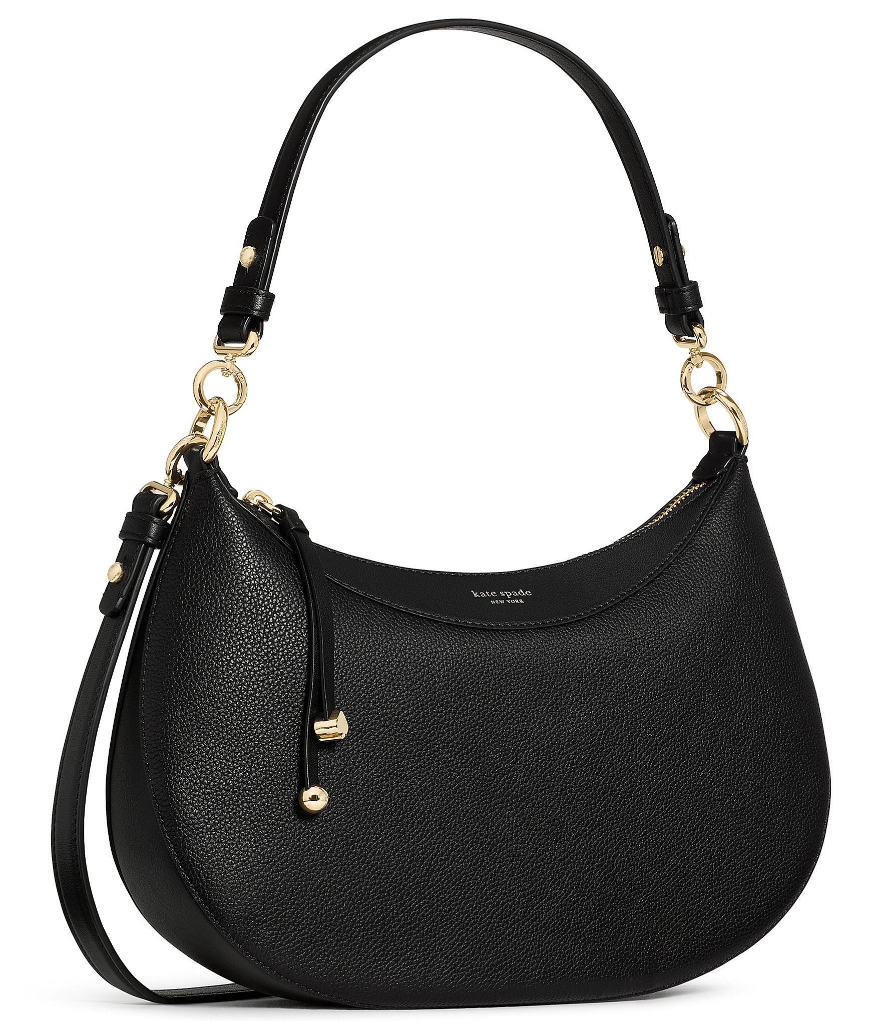 kate spade new york Liv Pebble Leather Saddle Shoulder Bag
