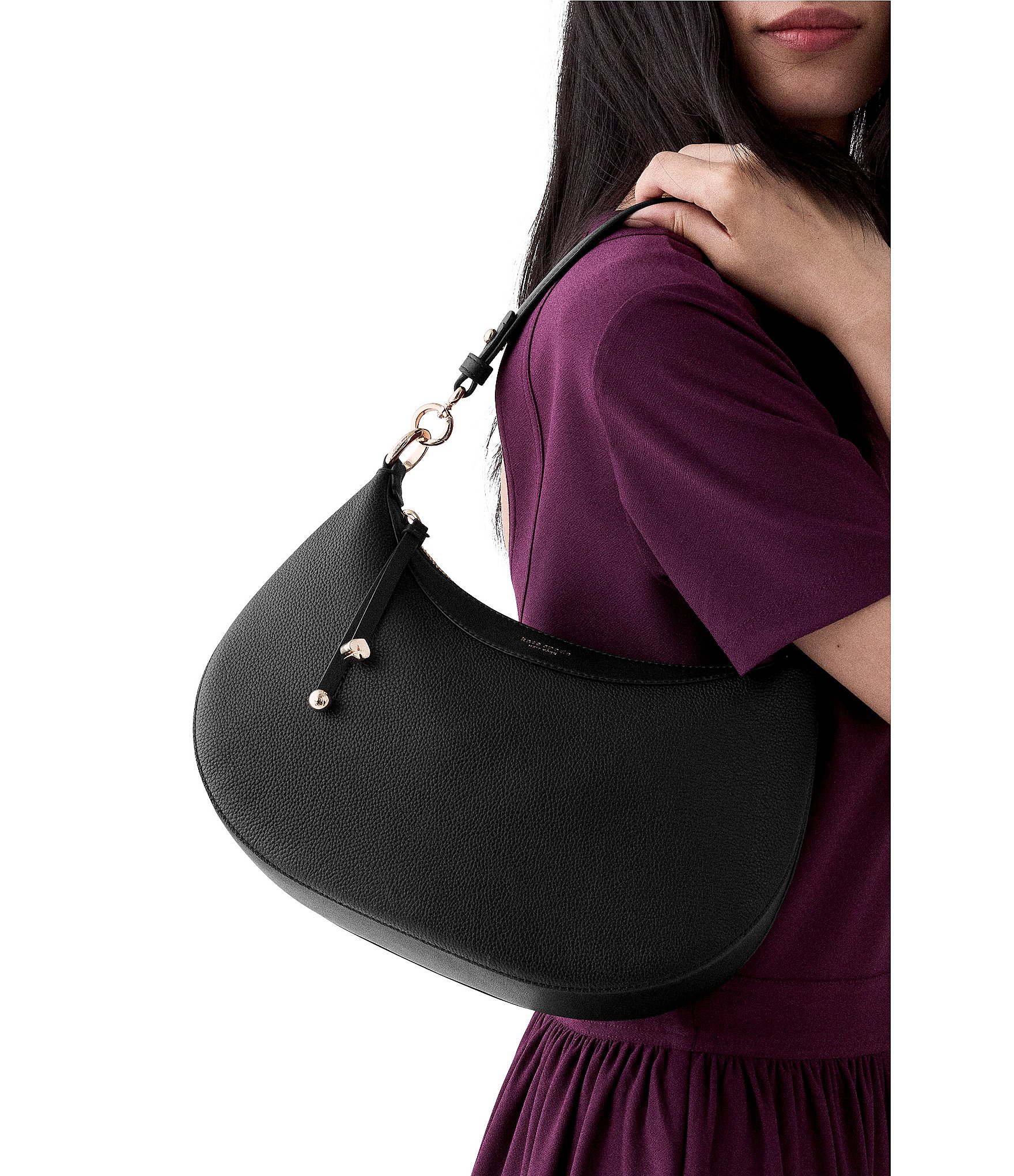 kate spade new york Liv Pebble Leather Saddle Shoulder Bag