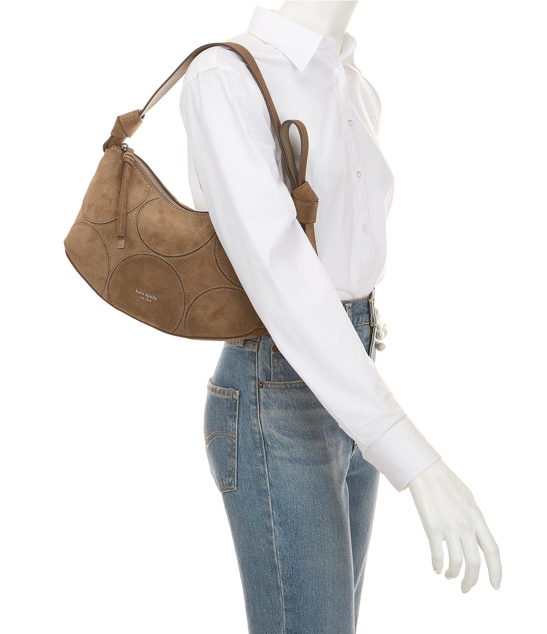 kate spade new york Loop Dot Patchwork Suede Shoulder Bag