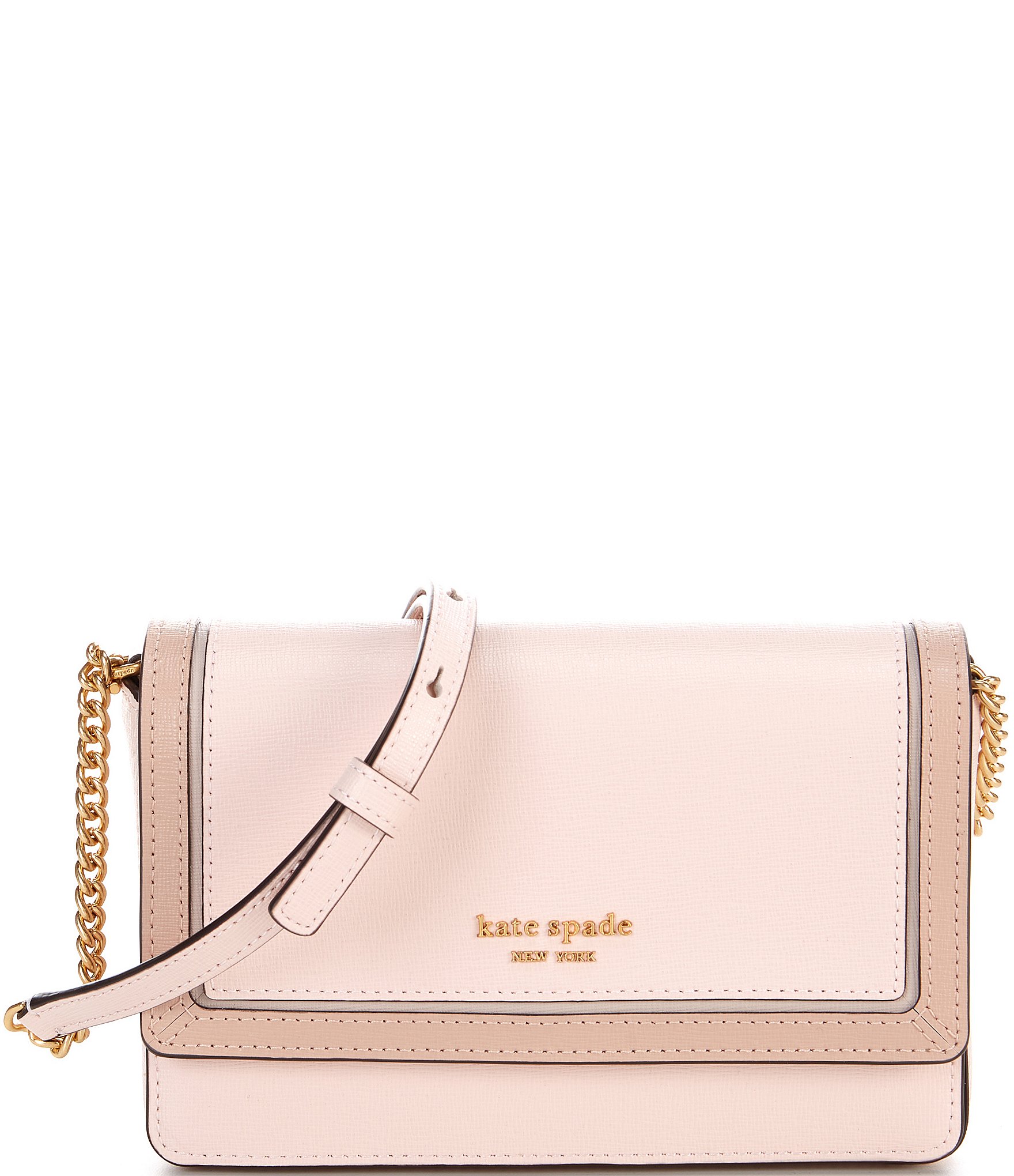 Kate Spade New York Morgan Colorblocked Saffiano Leather Flap Chan Wallet - Pale Dogwood Multi