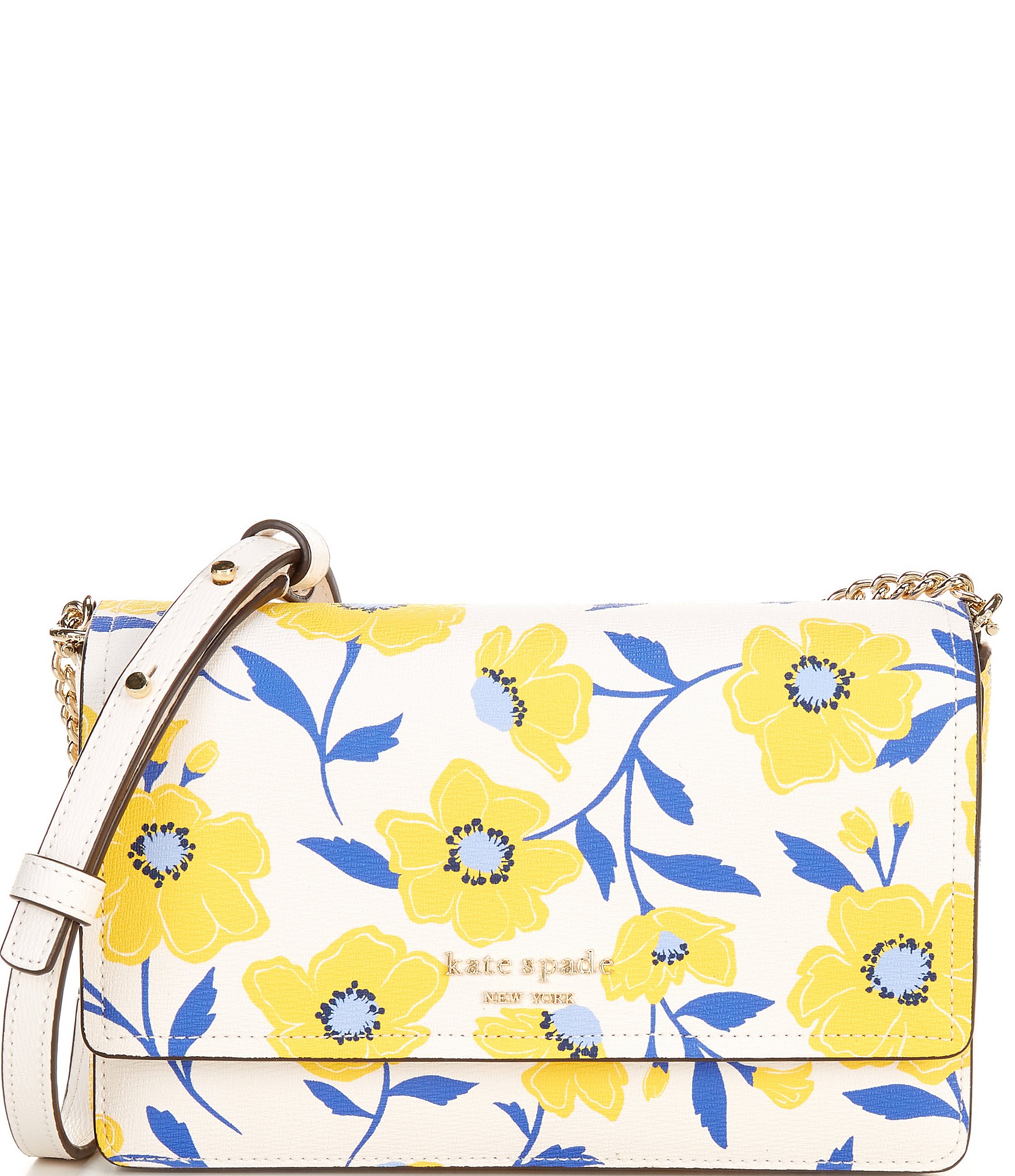 kate spade new york Morgan Sunshine Floral Printed PVC Flap Chain Wallet Crossbody Bag