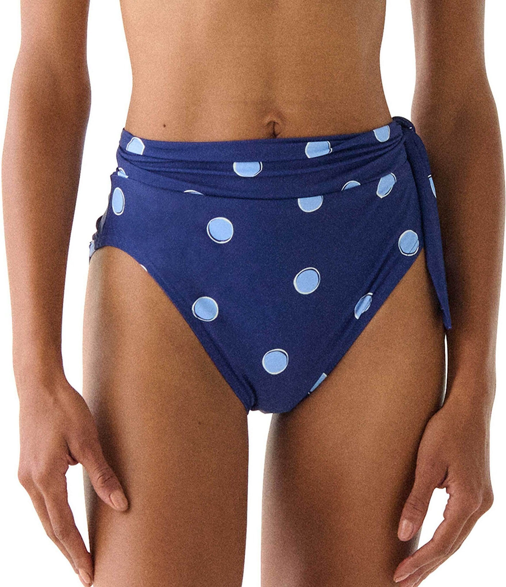 kate spade new york North Sea Downtown Dot High Waisted Pull-On Swim Bottom