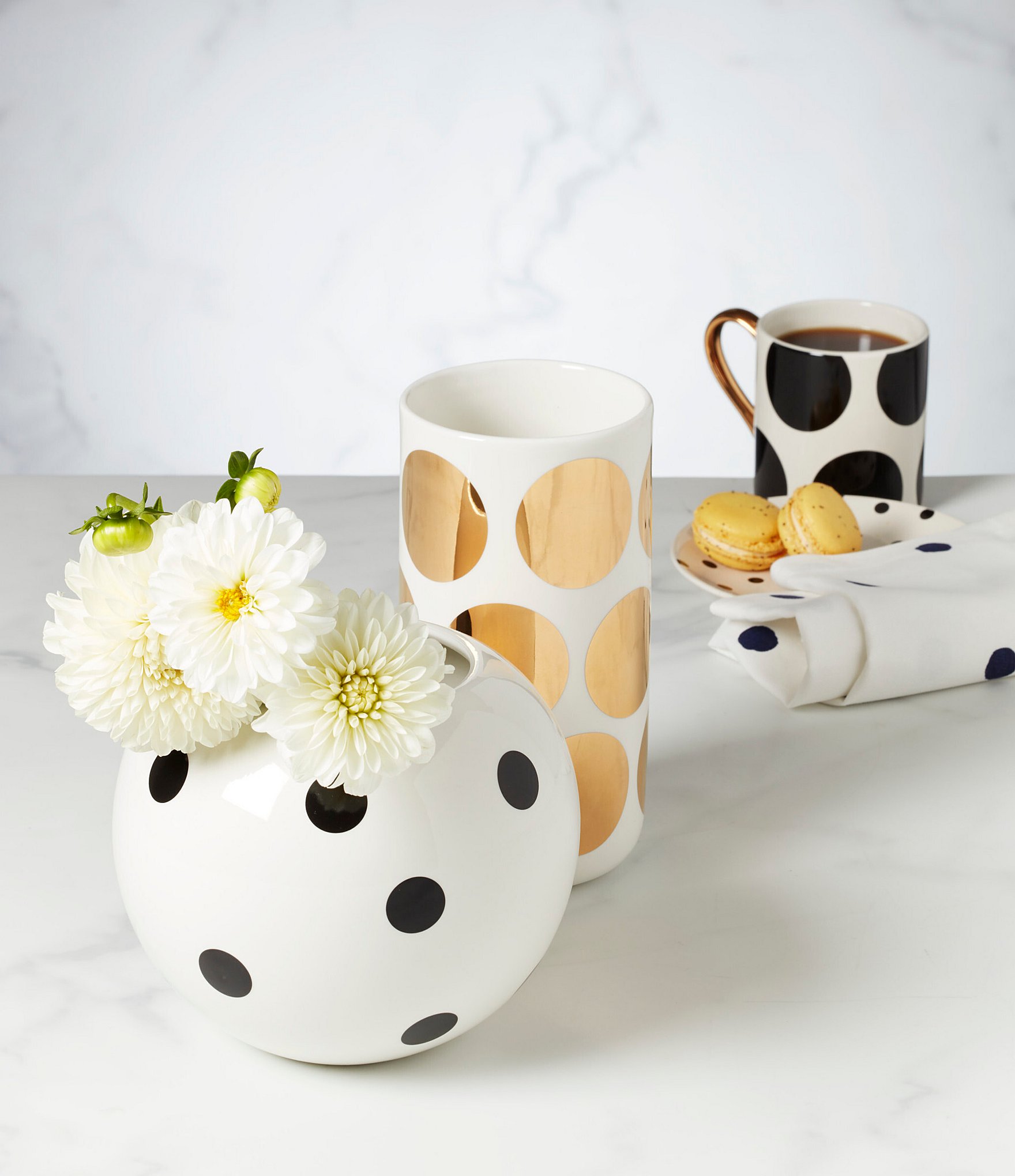 kate spade new york On The Dot Tall Gold Dot Vase