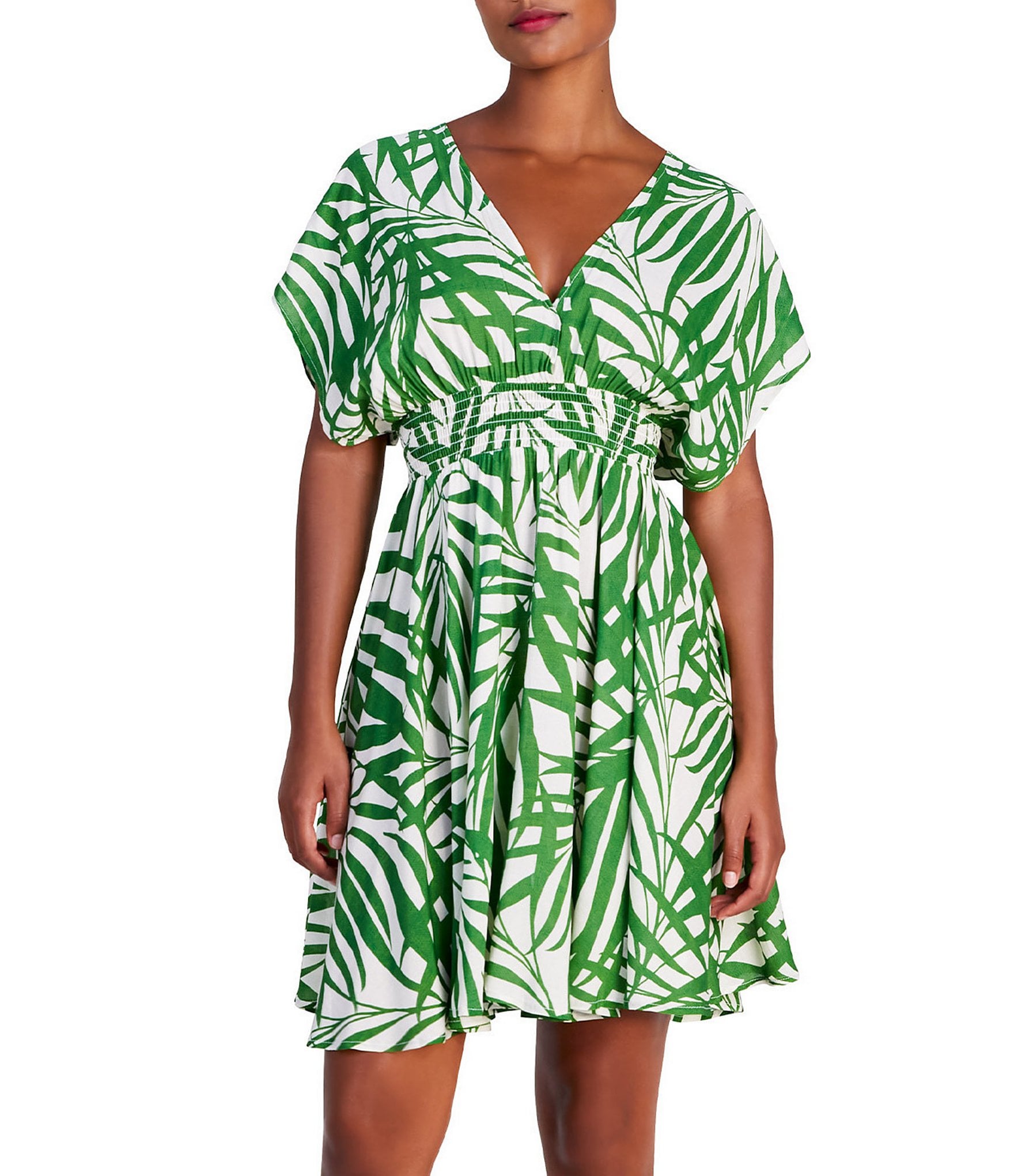 kate spade new york Palm Fronds Open Back Cover-Up Dress | Dillard's