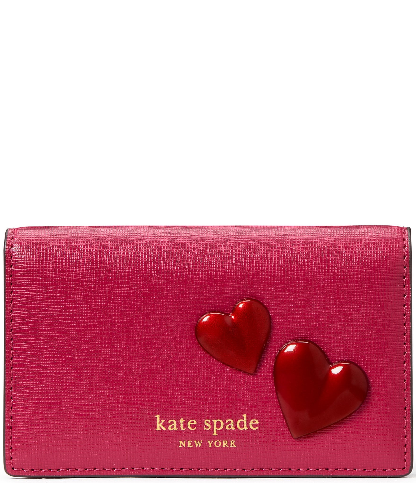 kate spade new york Pitter Patter Heart Leather Small Bifold Snap Wallet |  Dillard's