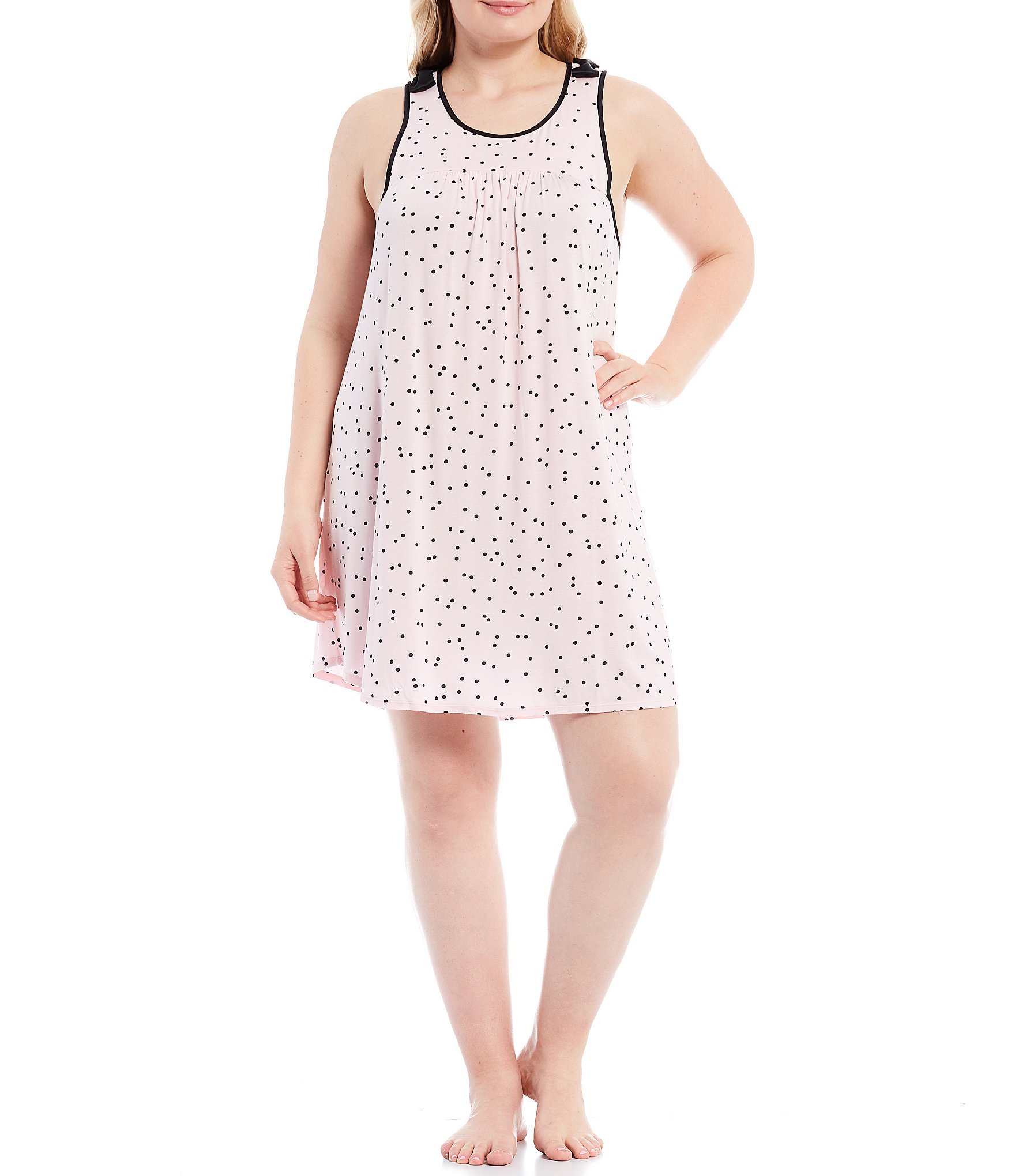 kate spade new york Plus Size Dot Jersey Knit Sleeveless Chemise