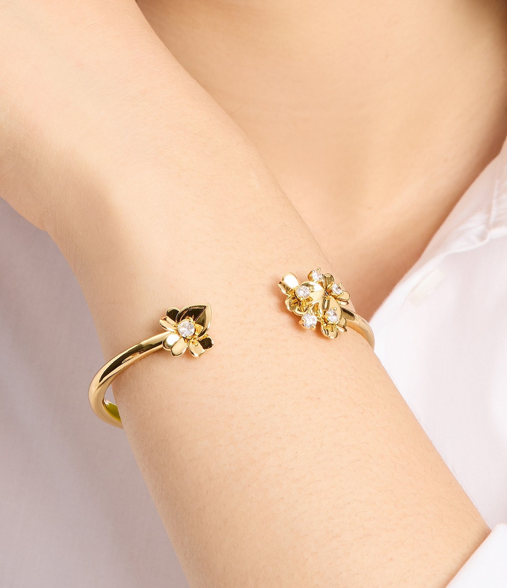 kate spade new york Precious Pansy Crystal Cuff Bracelet