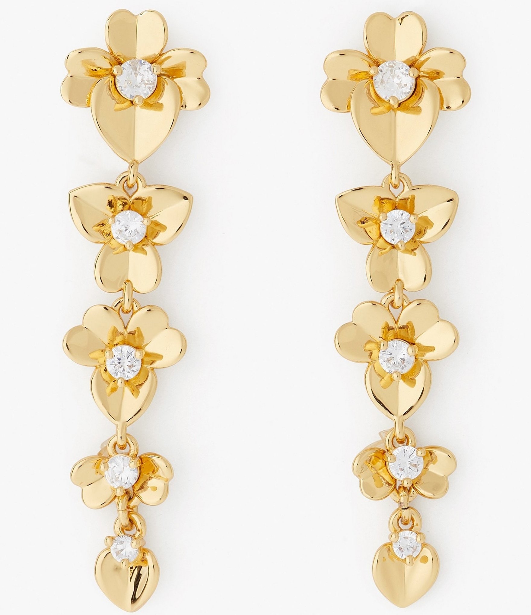 kate spade new york Precious Pansy Crystal Linear Earrings