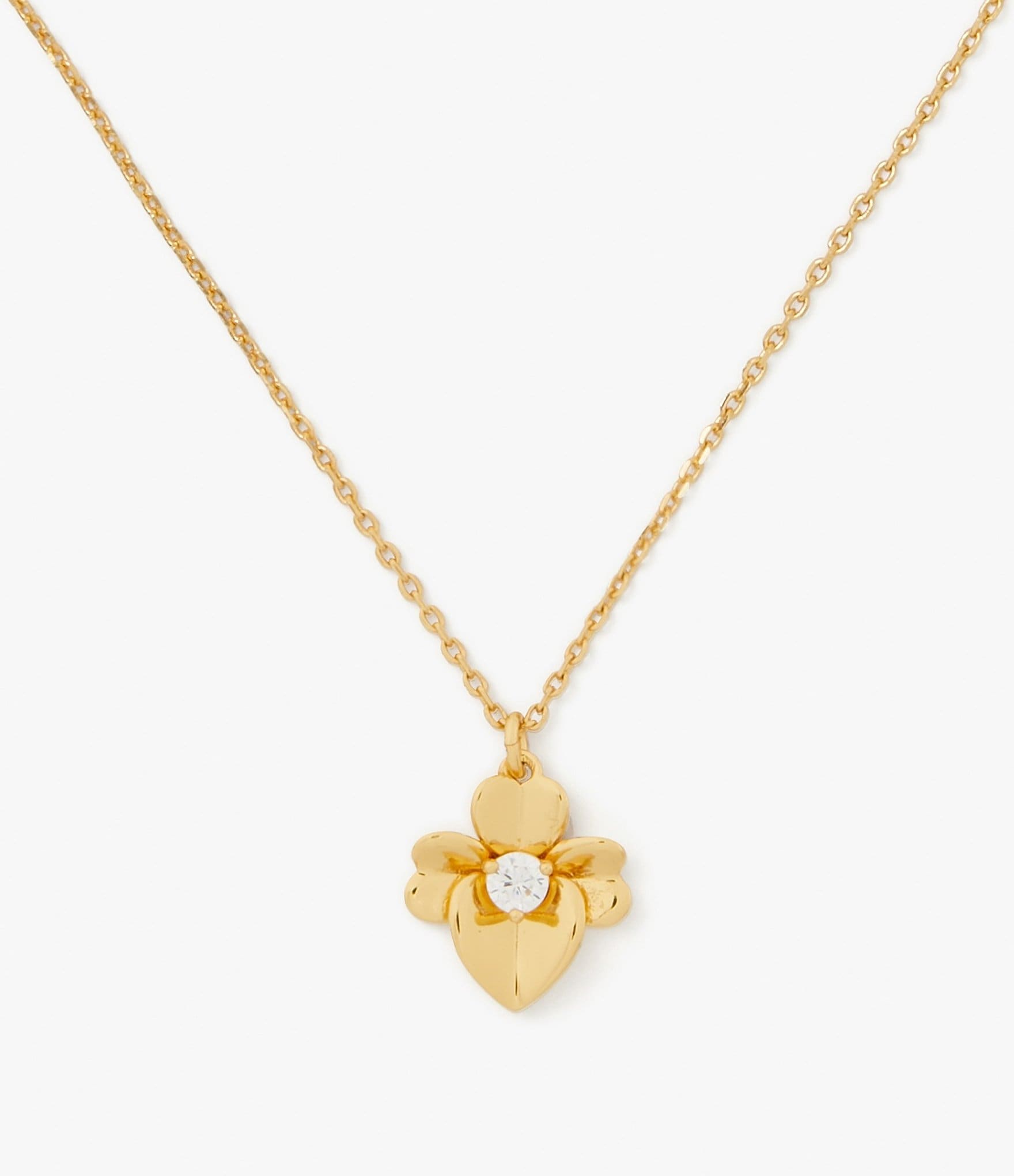 kate spade new york Precious Pansy Crystal Mini Short Pendant Necklace