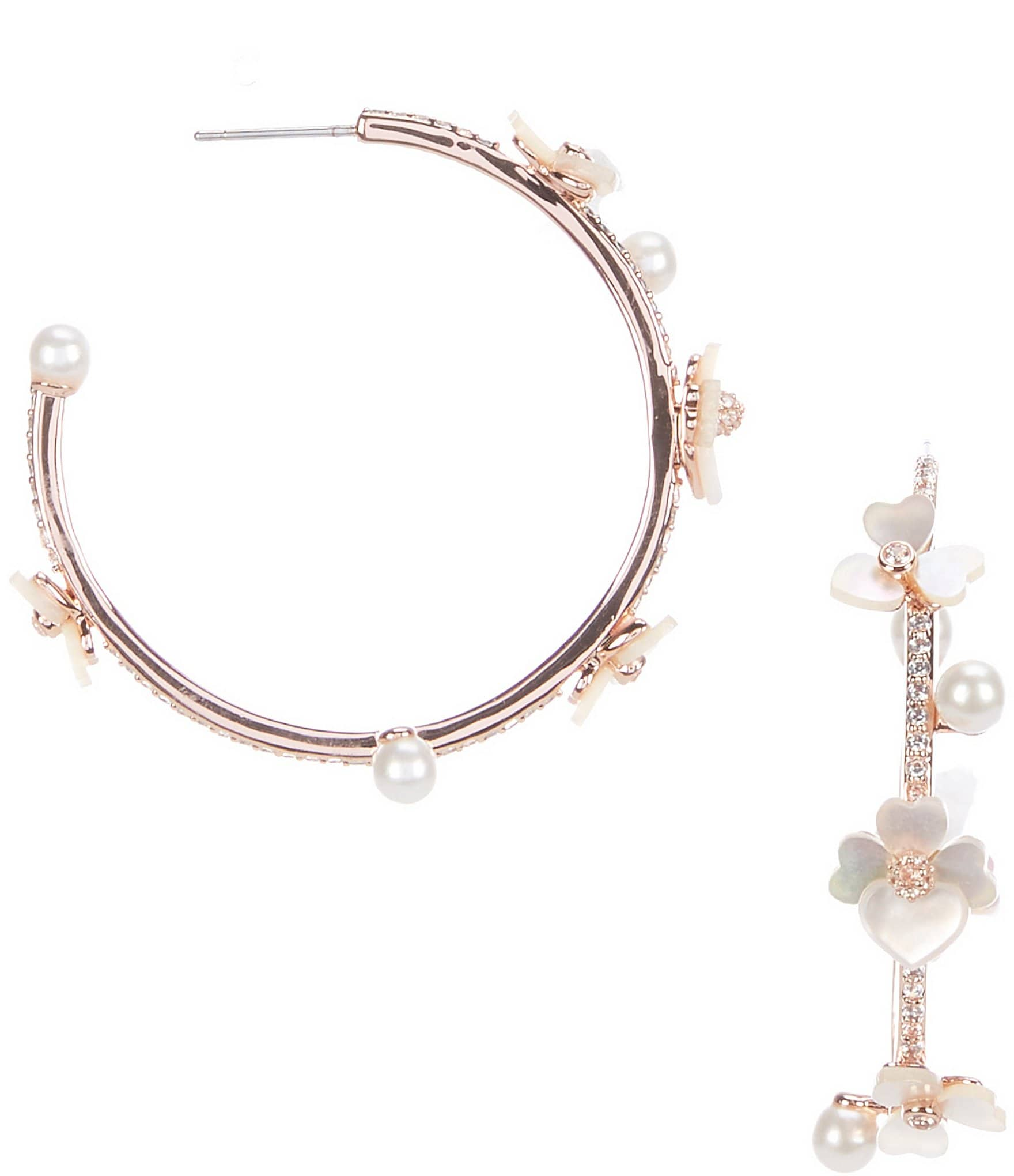 kate spade new york Precious Pansy Pearl Scatter Hoop Earrings