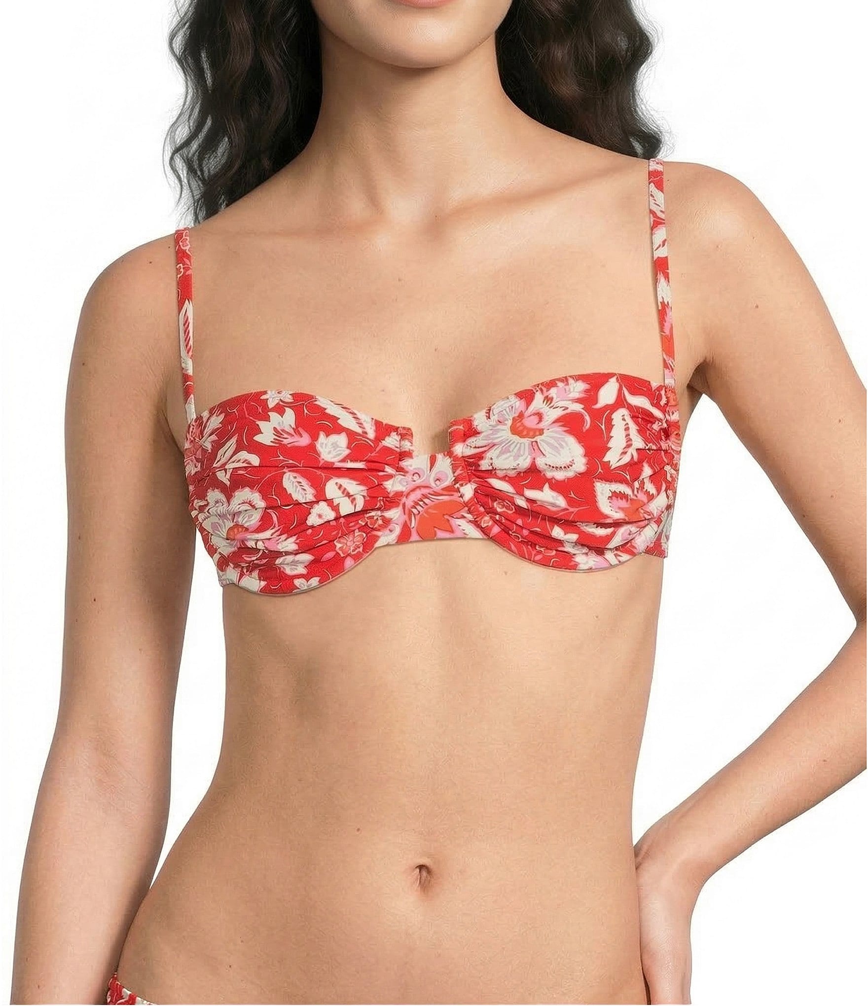 kate spade new york Pretty Paisley Underwire Shirred Swim Top