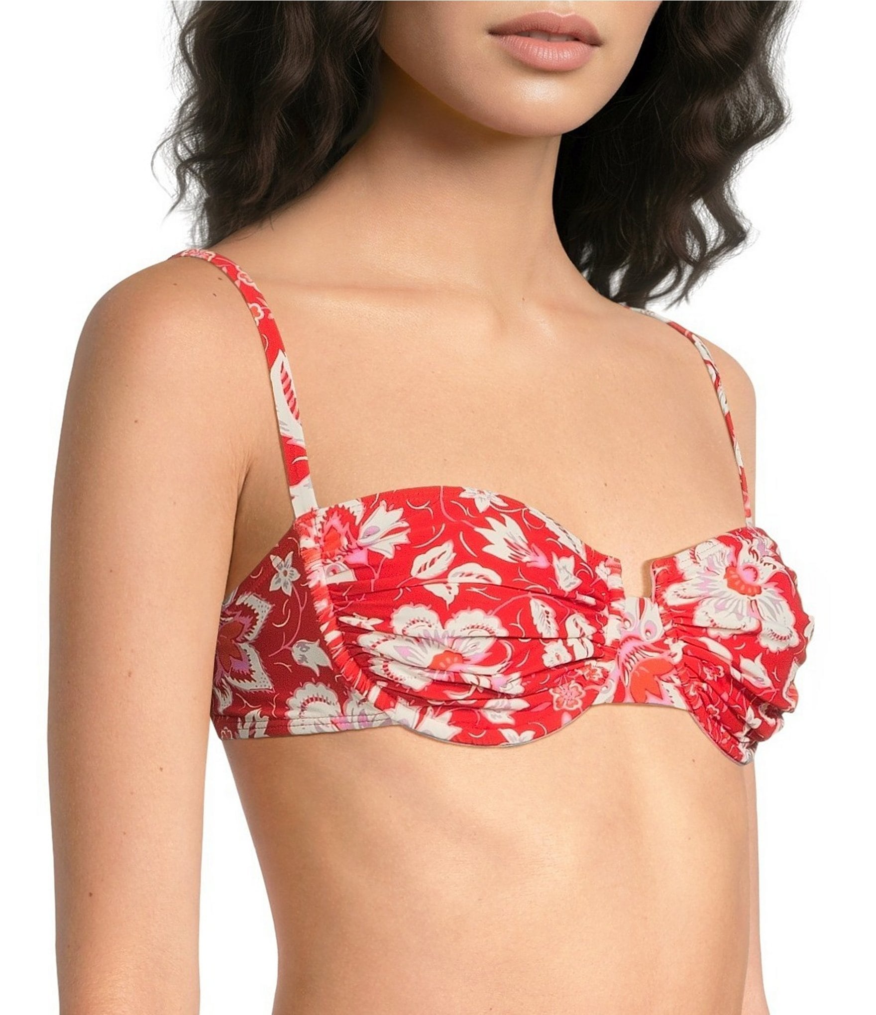kate spade new york Pretty Paisley Underwire Shirred Swim Top