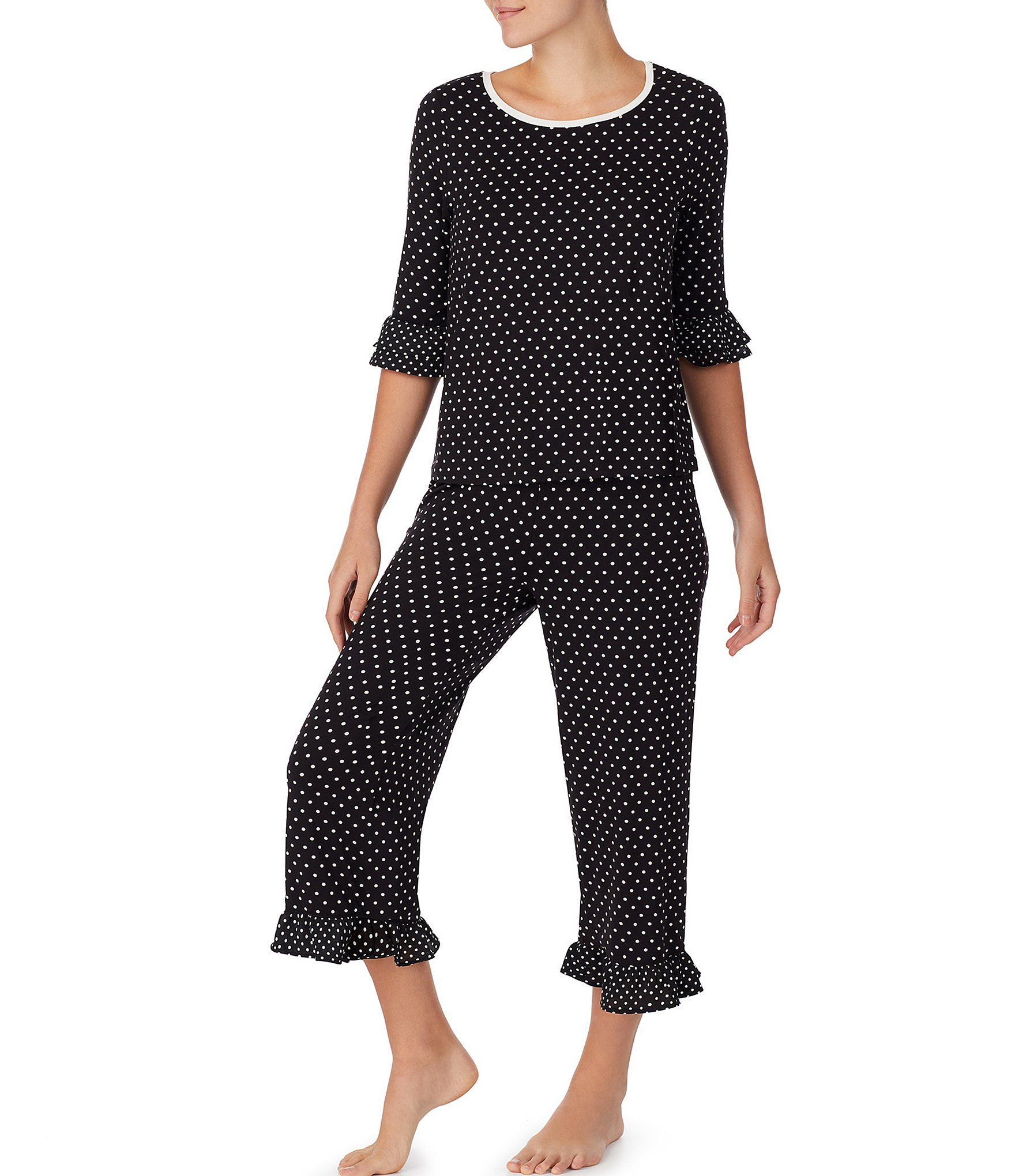 kate spade new york Print Jersey Knit Cropped Coordinating Pajama Set