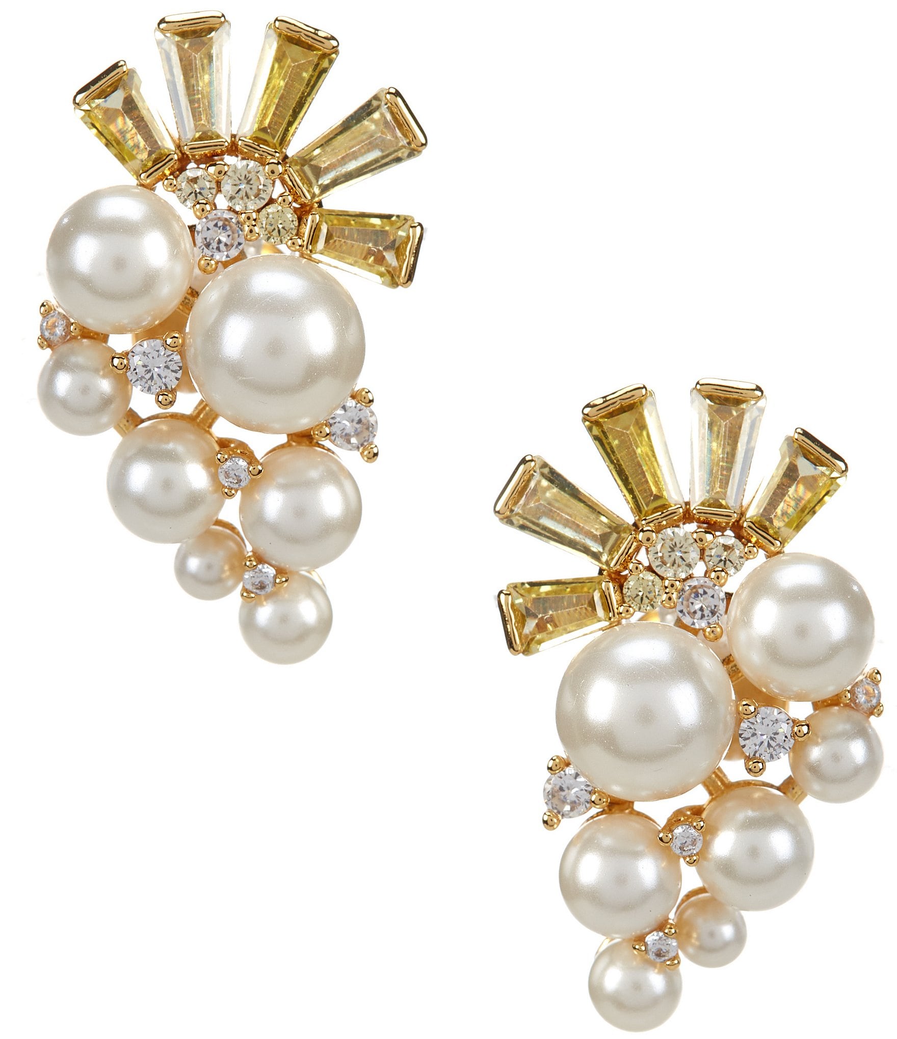 Ivory pearl earrings/studs. Cluster ball / sphere. 14mm.  Bridal/wedding/party UK | eBay