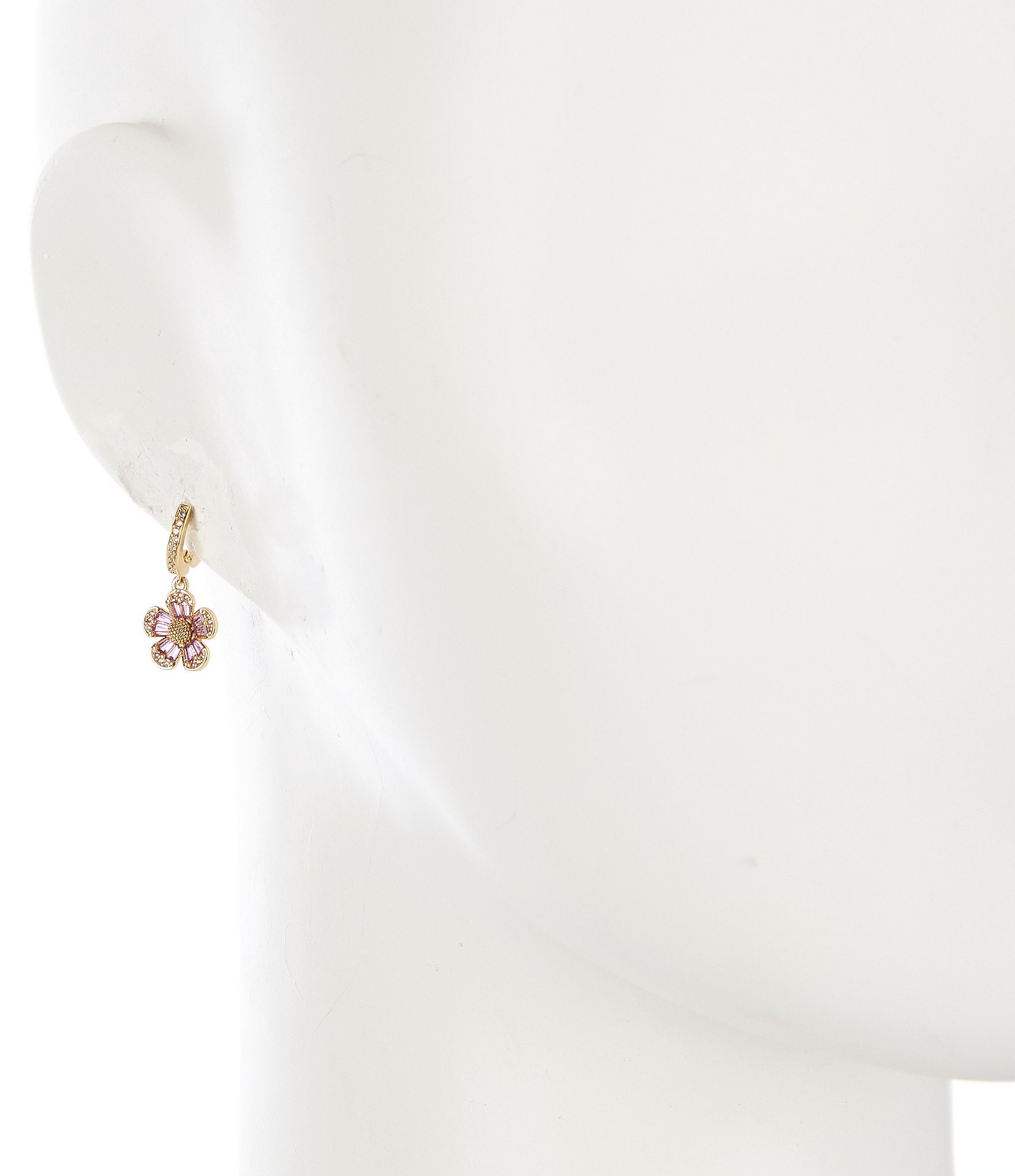 kate spade new york Crystal Rhinestone Fleurette Huggie Hoop Earrings