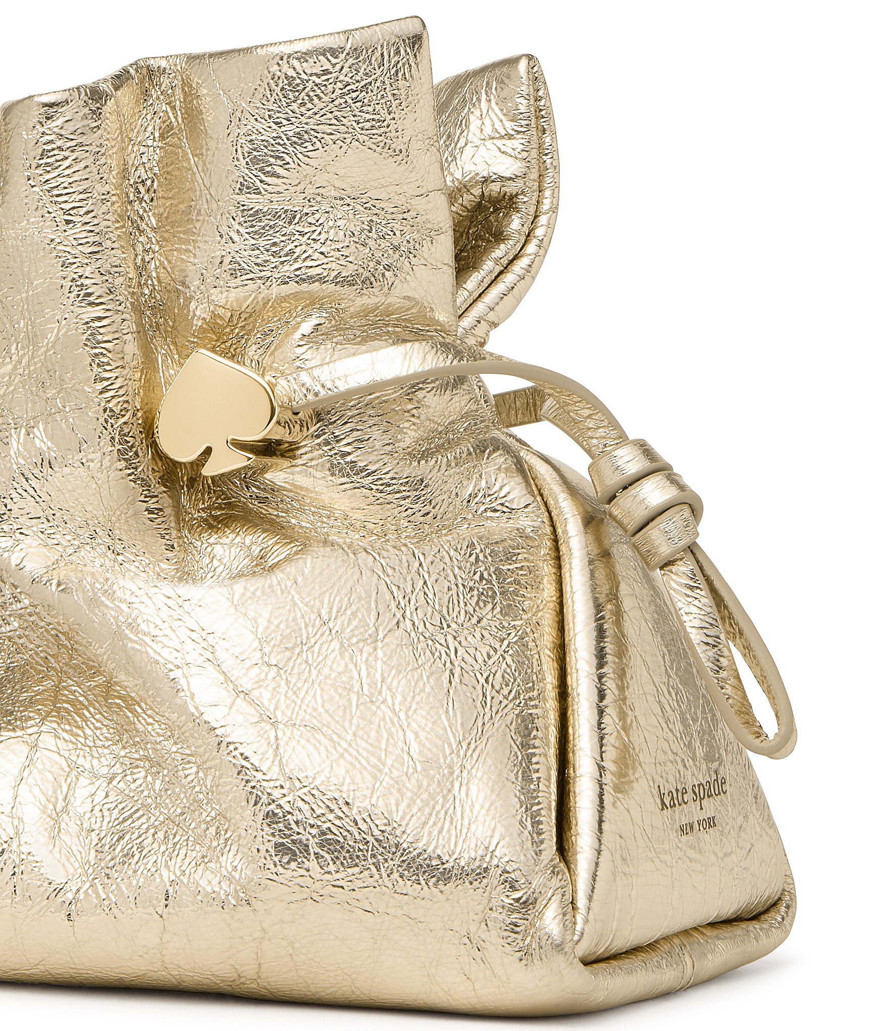 kate spade new york Rio Metallic Drawstring Clutch Shoulder Bag