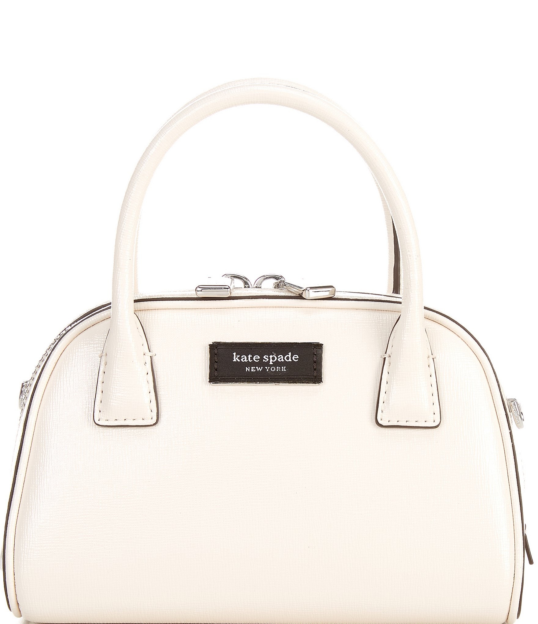 kate spade new york Sam Icon Shiny Saffiano Leather Mini Duffle Satchel Bag