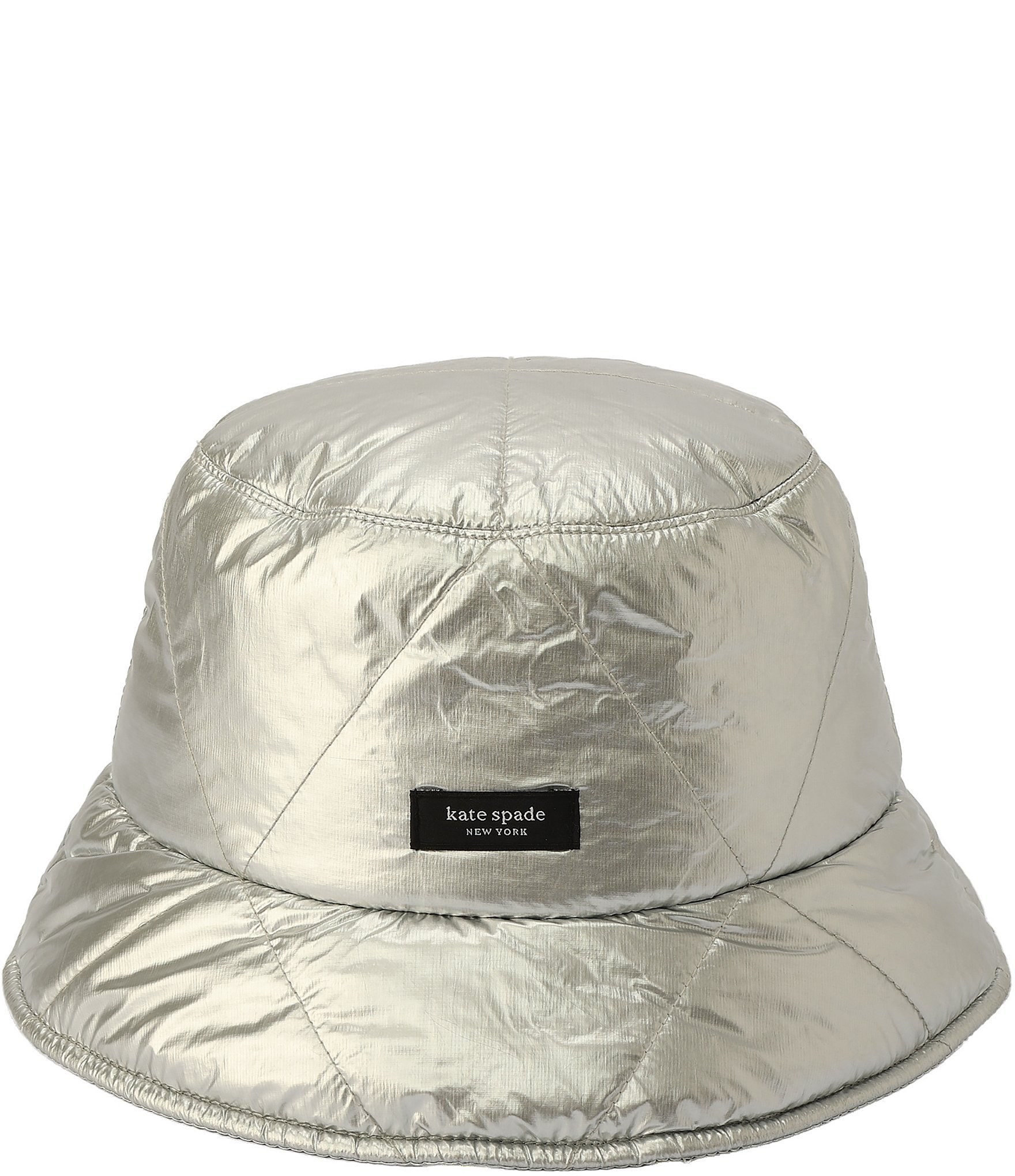 Kate Spade New York Sam Metallic Quilted Bucket Hat Silver