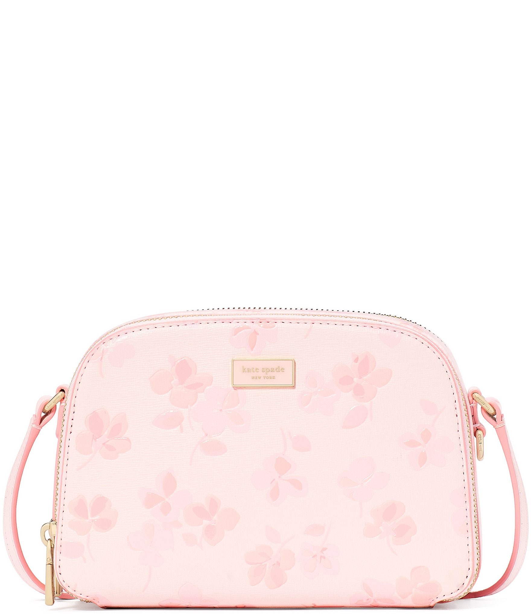 Kate Spade New York Serena Spring Pansies Double Zip Dome Crossbody Bag
