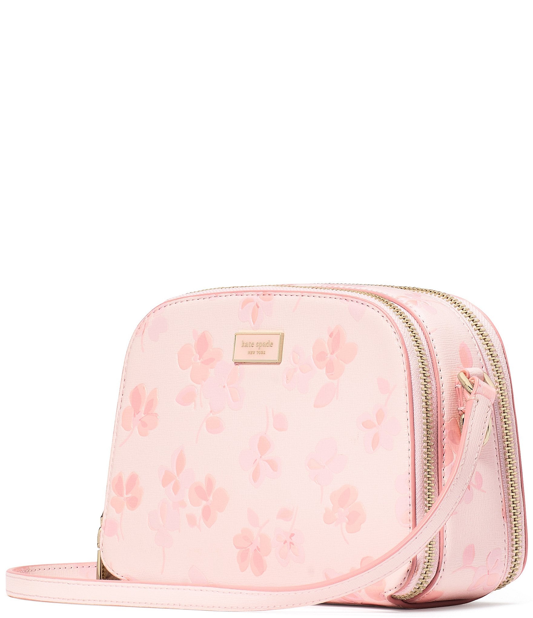 Kate Spade New York Serena Spring Pansies Double Zip Dome Crossbody Bag