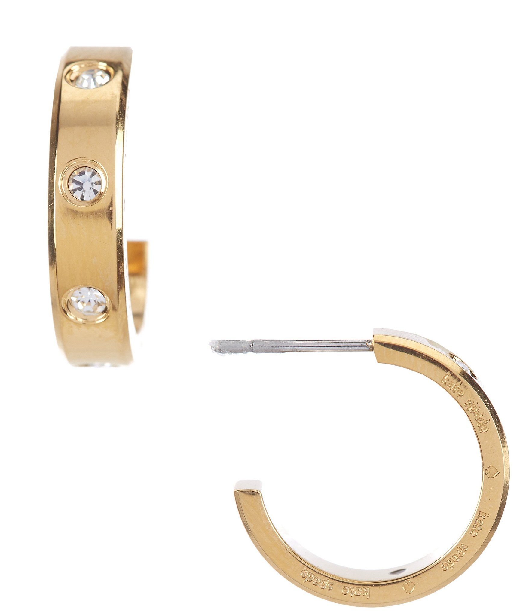 kate spade new york Crystal Set In Stone Huggie Hoop Earrings