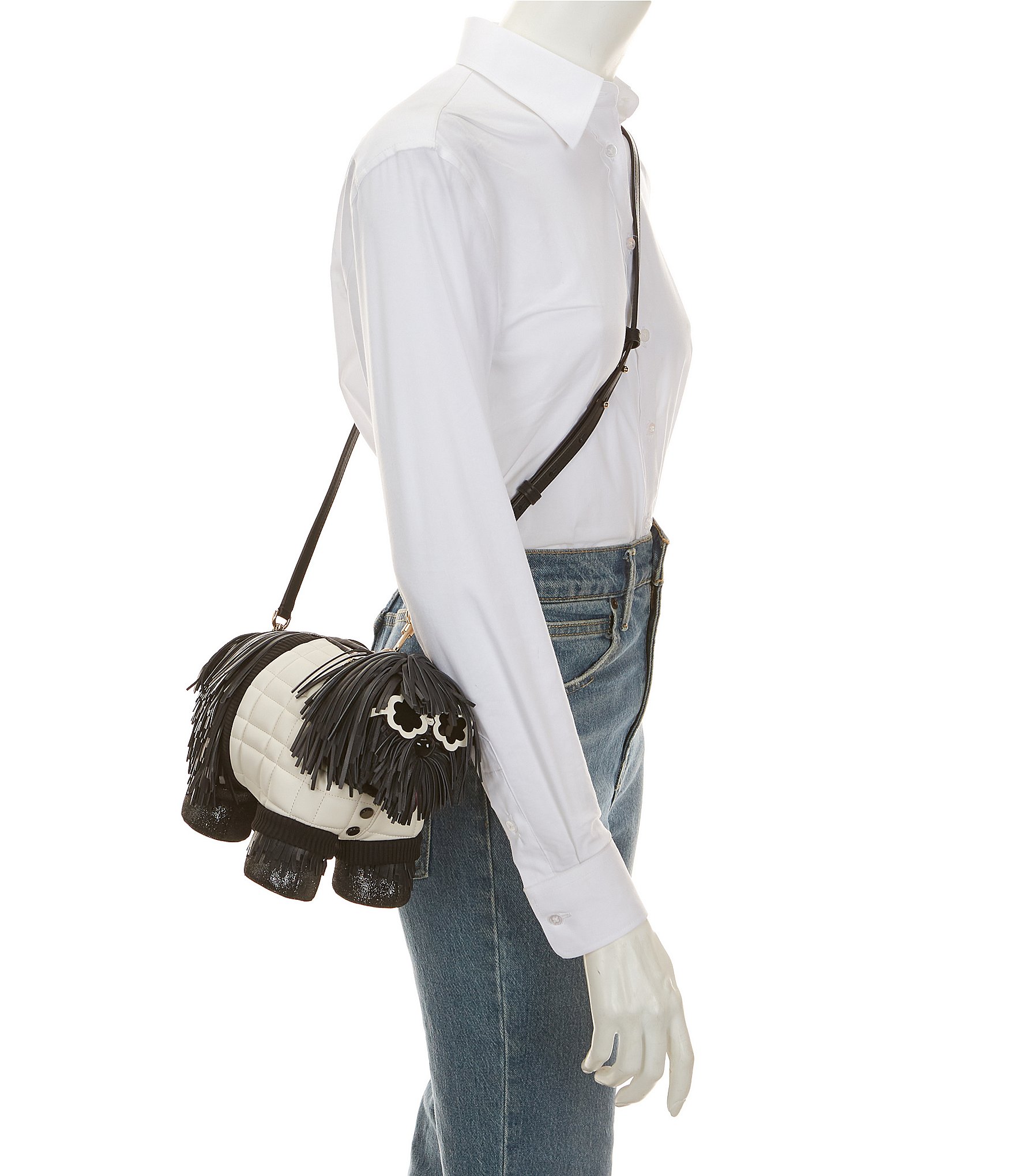 Kate spade new york Shaggy Fabric and Fringed Leather 3D Dog