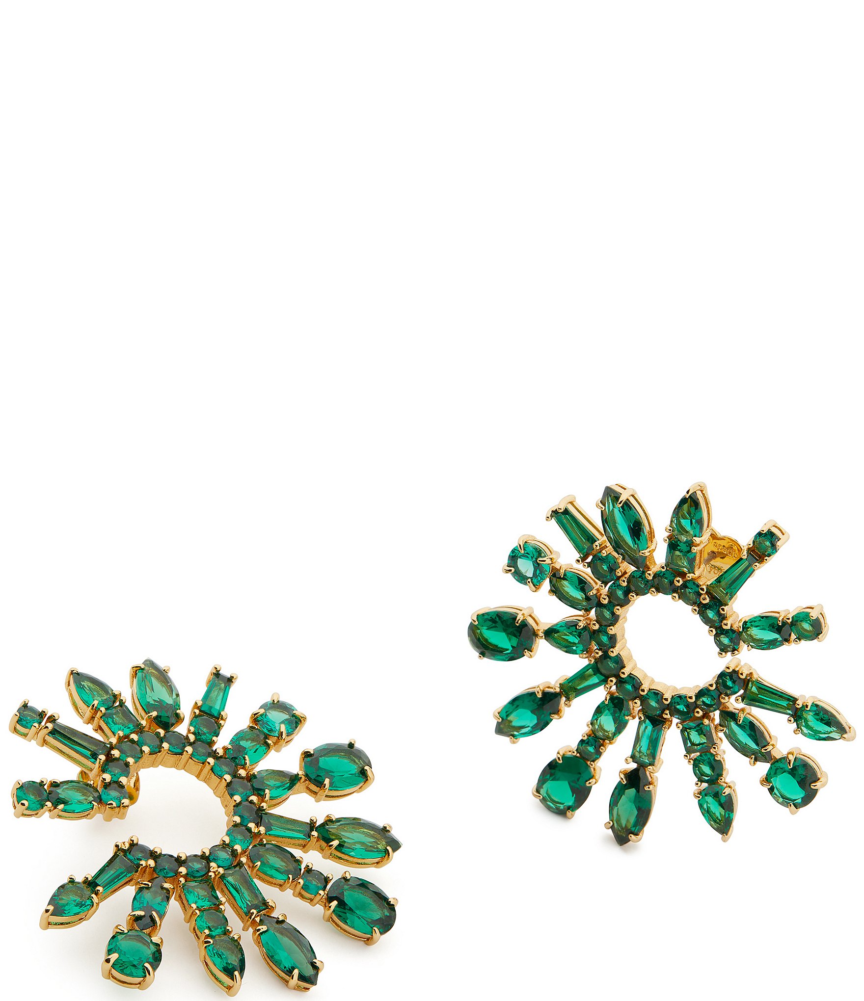 kate spade new york Crystal Showtime Emerald Stud Hoop Earrings | Dillard's