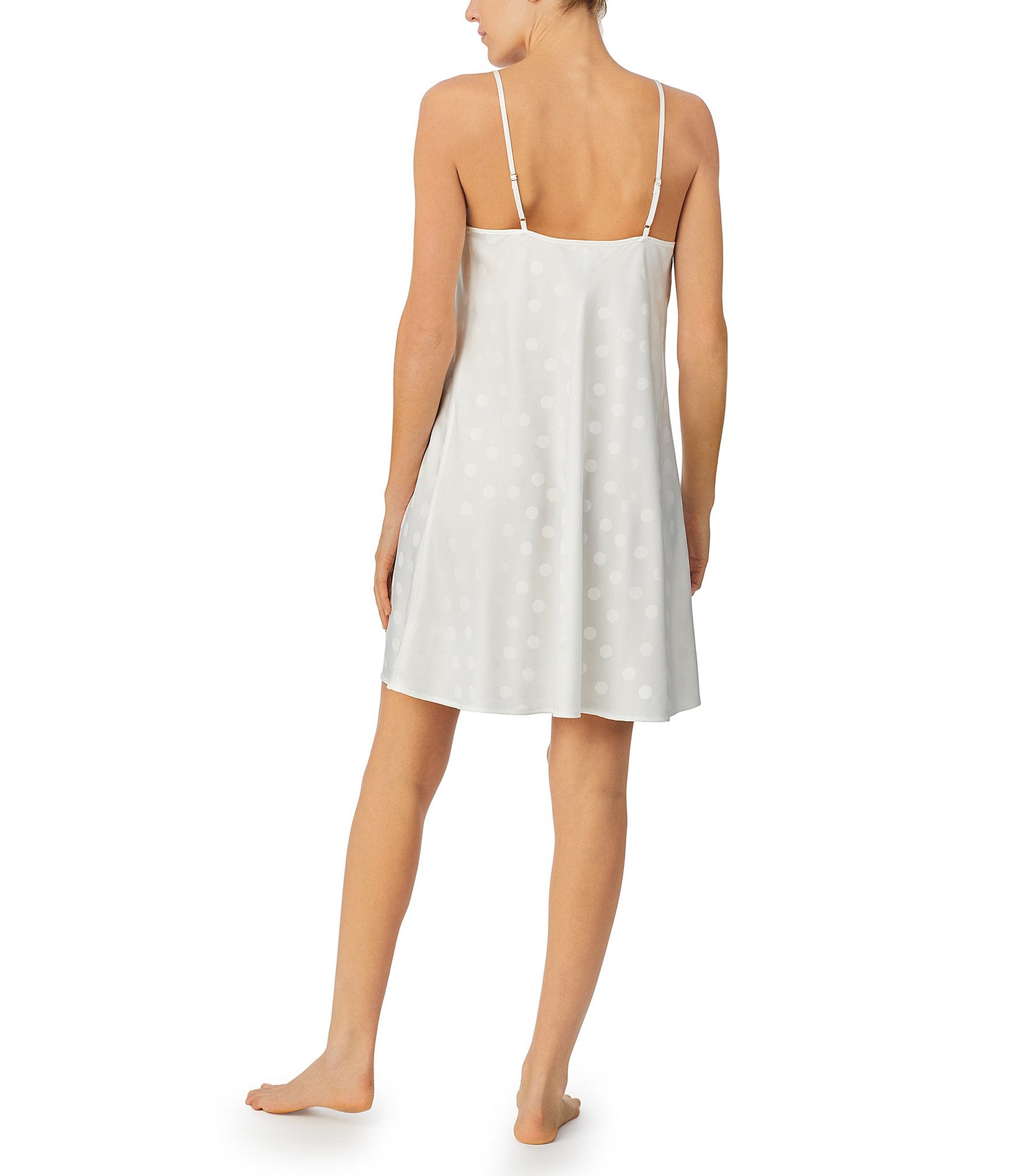 kate spade new york Sleeveless V-Neck Jacquard Dot Bridal Chemise