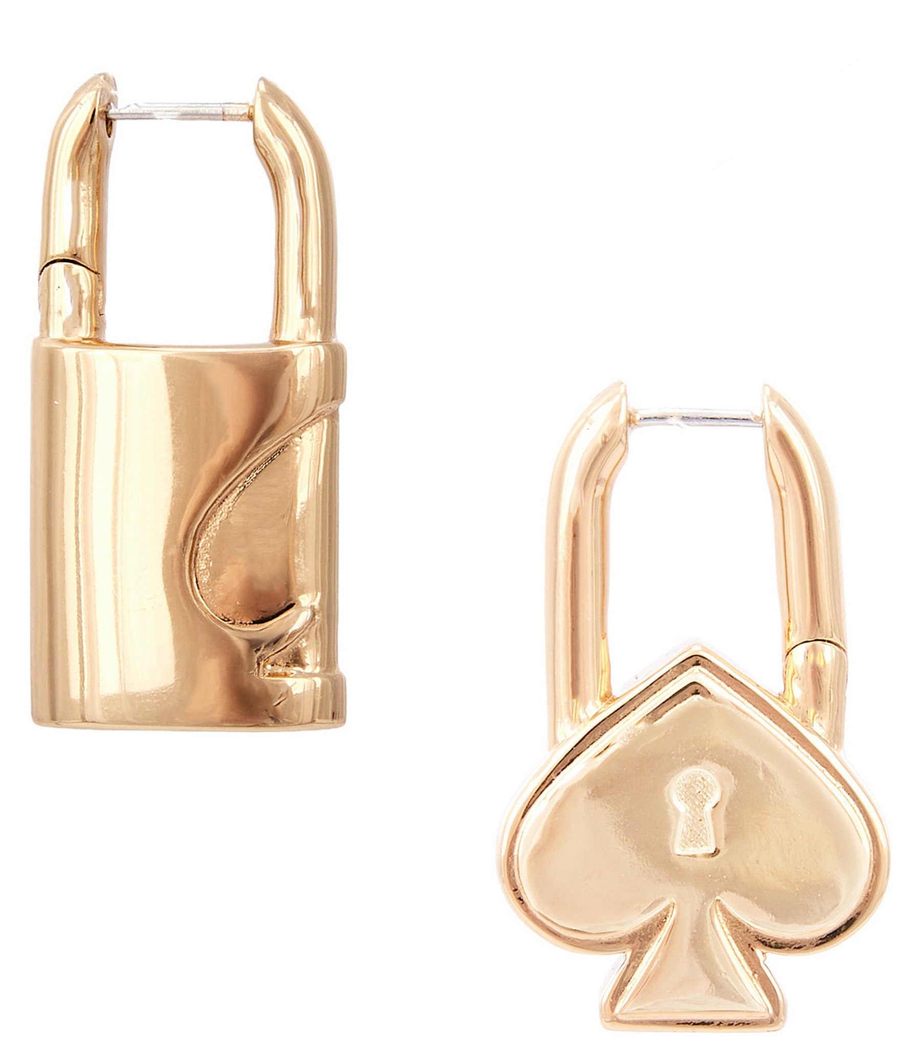 kate spade new york Spade Lock Asymmetrical Huggie Hoop Earrings