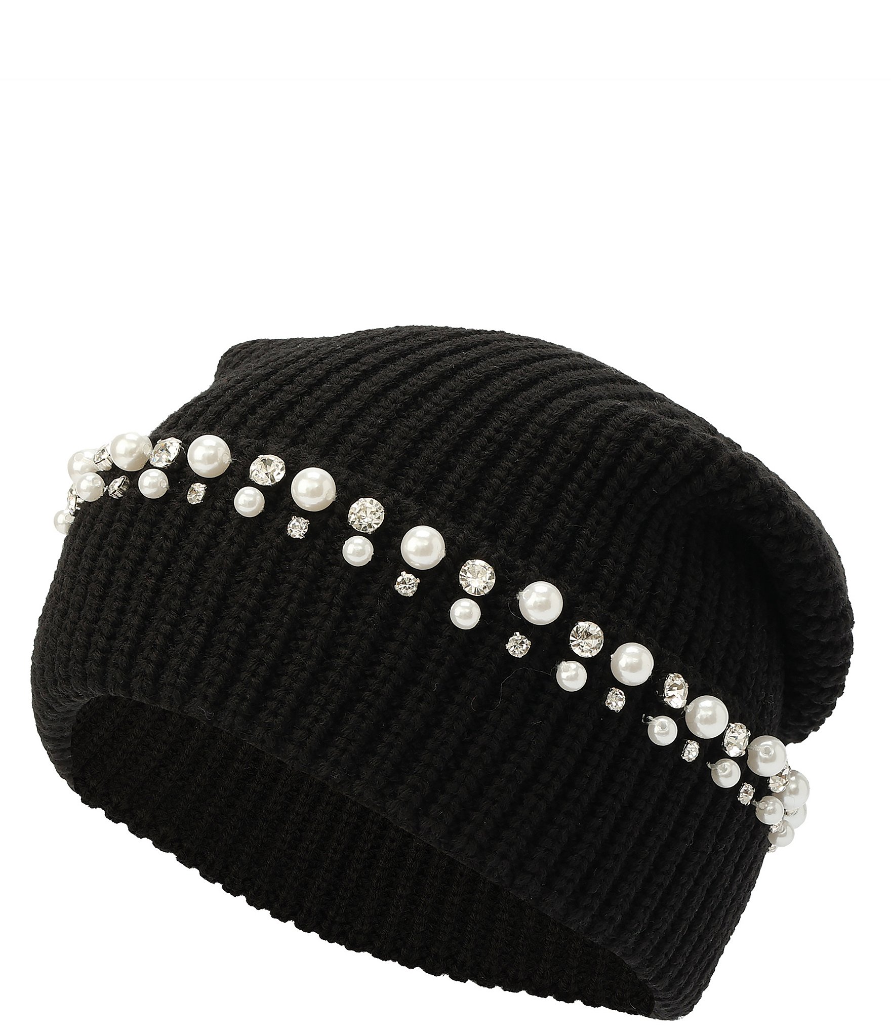 kate spade new york Stacked Embellished Cuff Knit Beanie