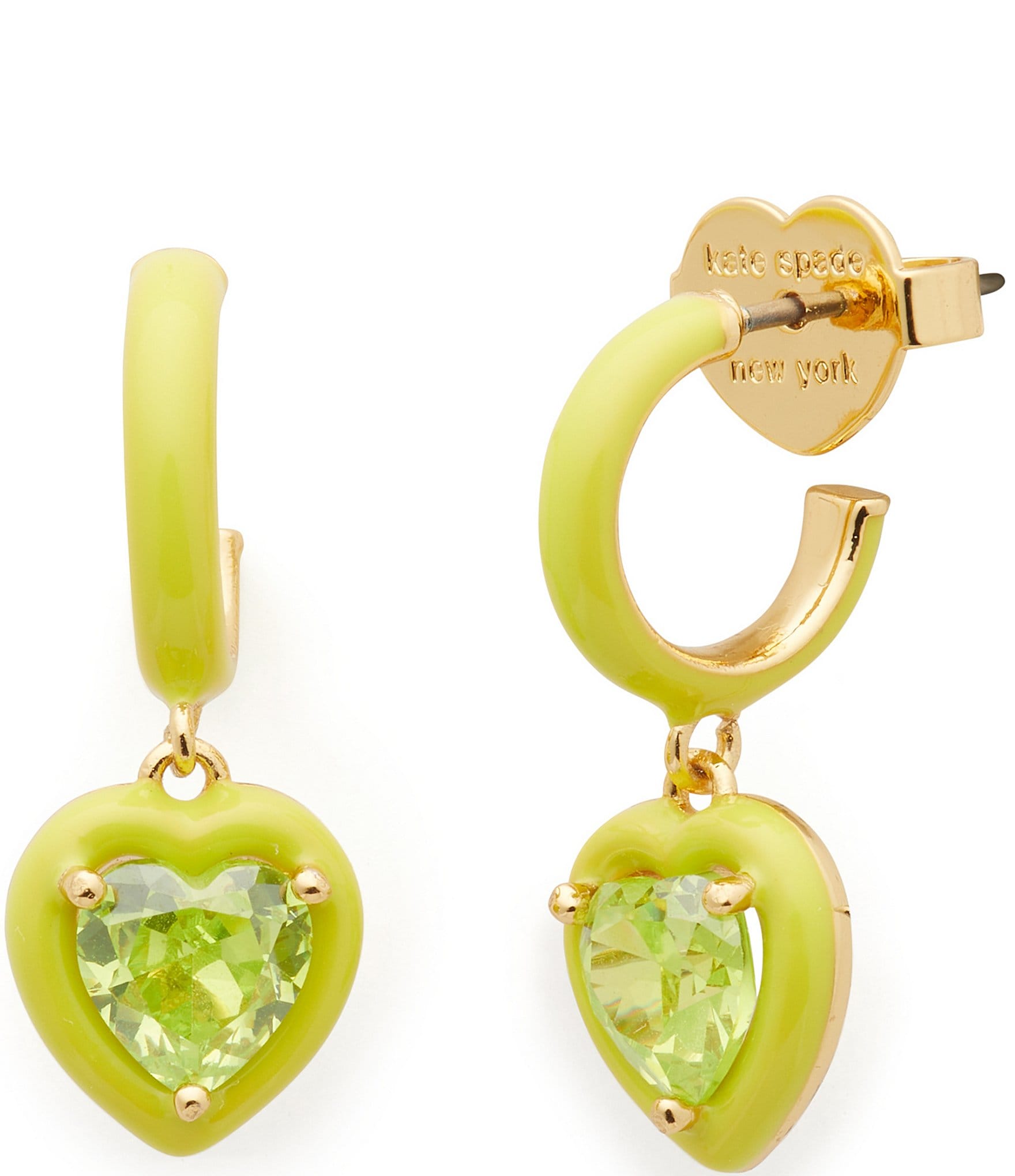 kate spade new york Sweetheart Rhinestone Huggie Hoop Earrings