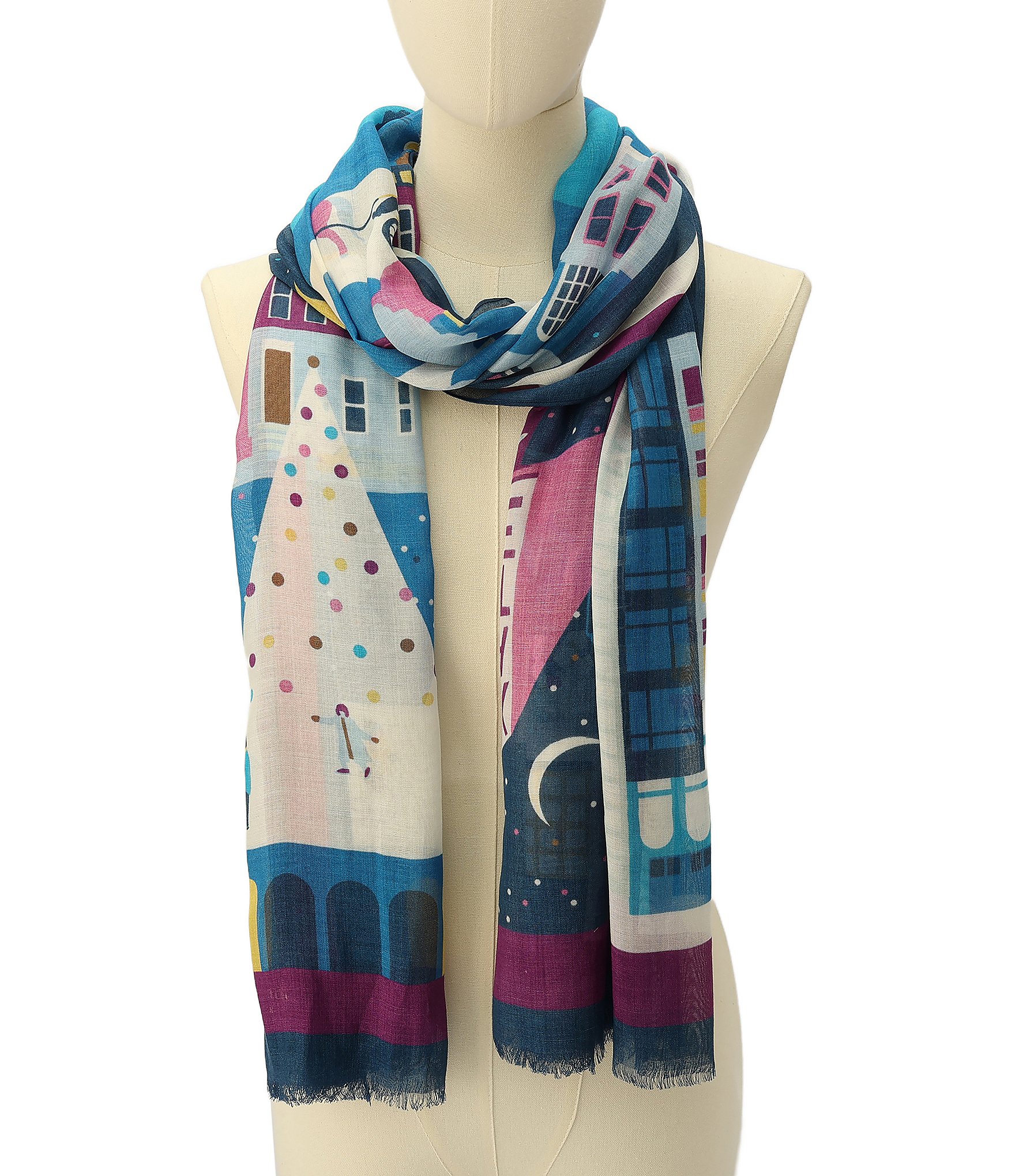 kate spade new york Uptown Map Oblong Scarf