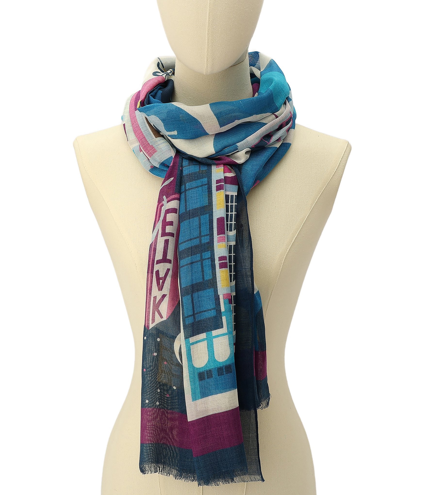 kate spade new york Uptown Map Oblong Scarf