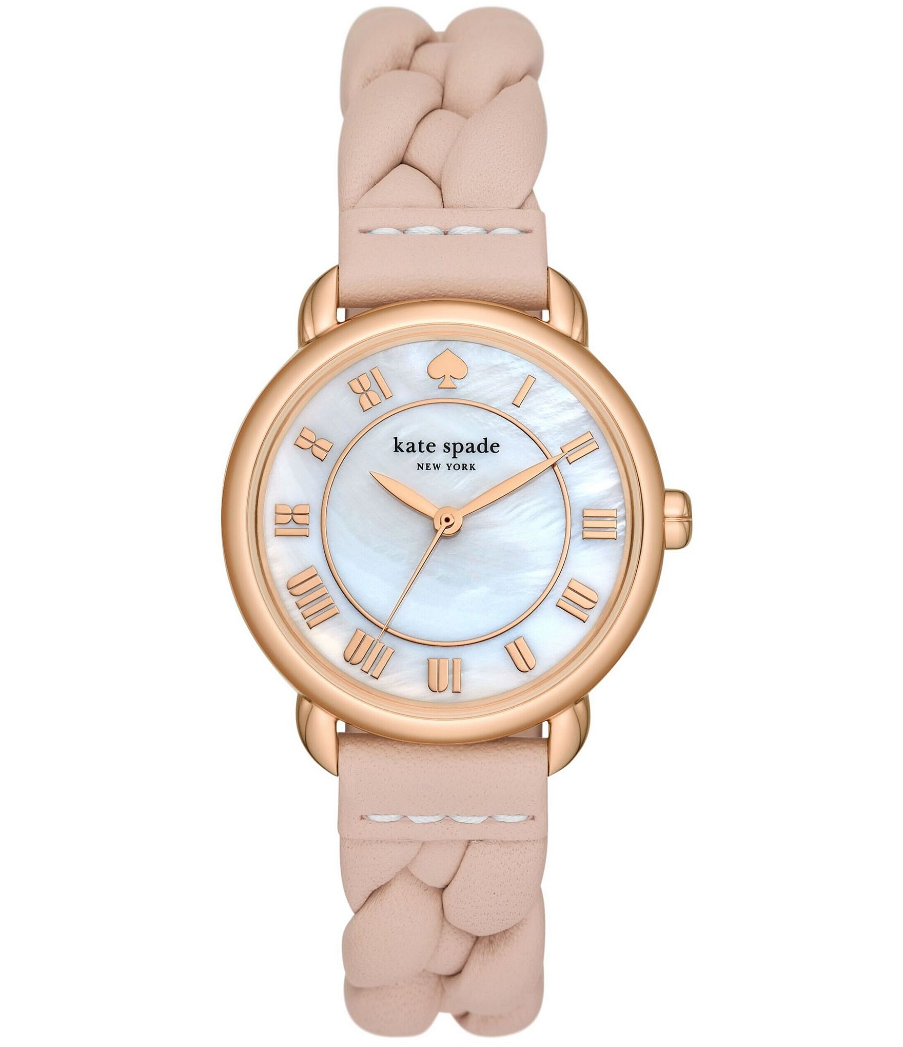 kate spade new york Women's Lily Avenue Mother-of-Pearl Dial Pink Leather Watch