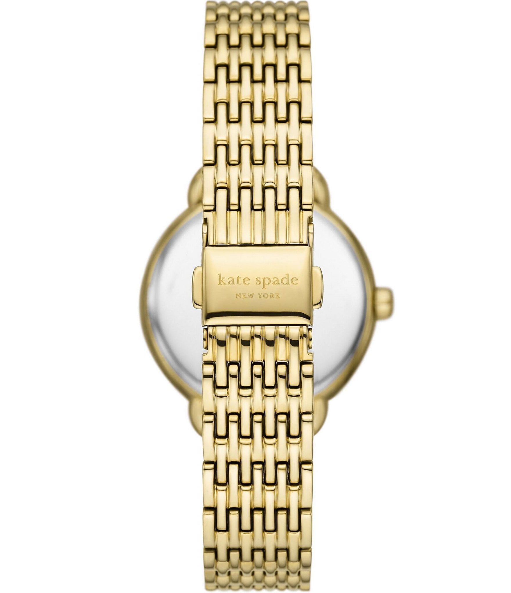 kate spade new york Women's Lily Avenue Mother-of-Pearl Dial Three Hand Gold Tone Stainless Steel Bracelet Watch