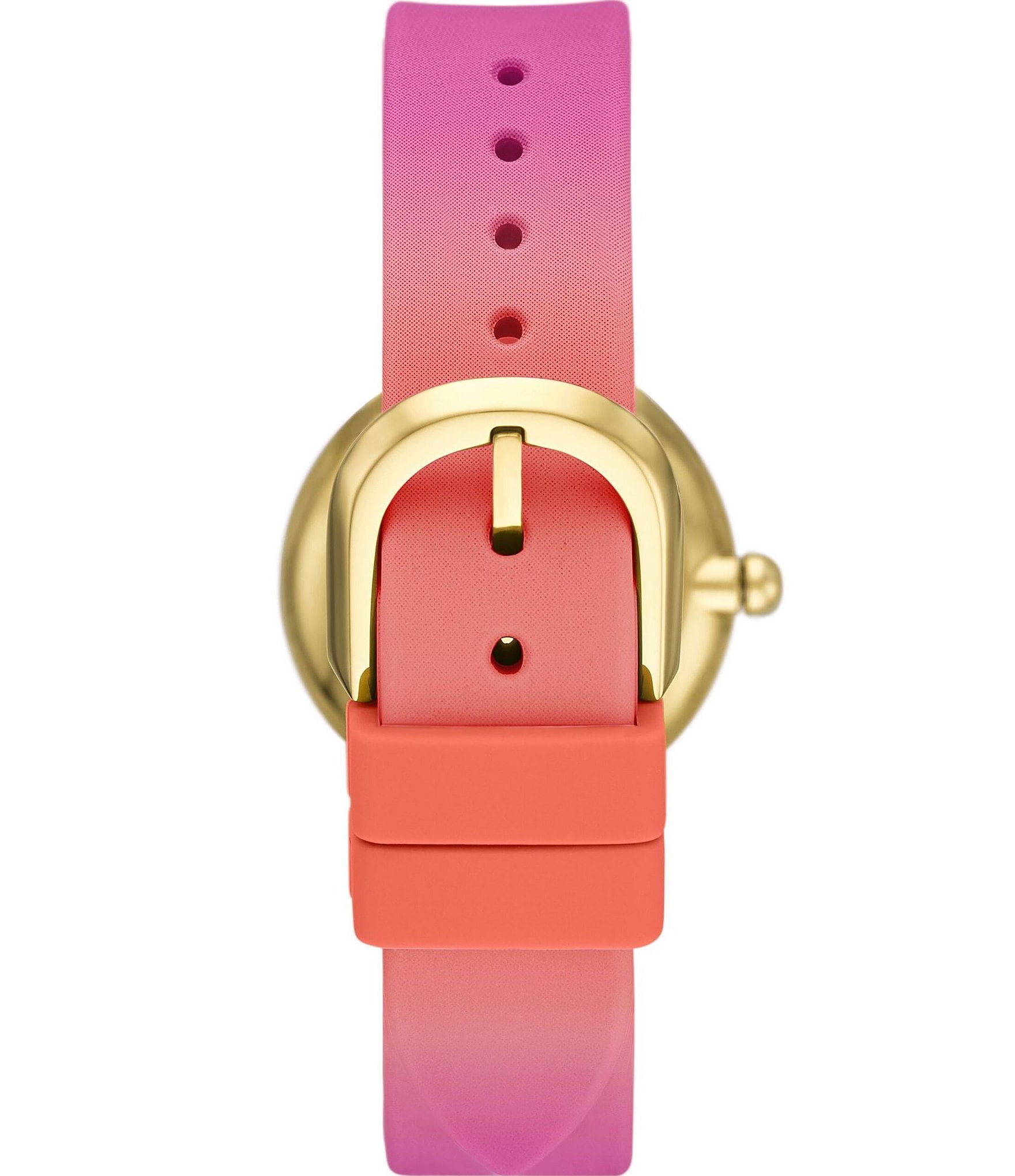 kate spade new york Women's Mini Park Row Three Hand Pink Ombre Silicone Strap Watch