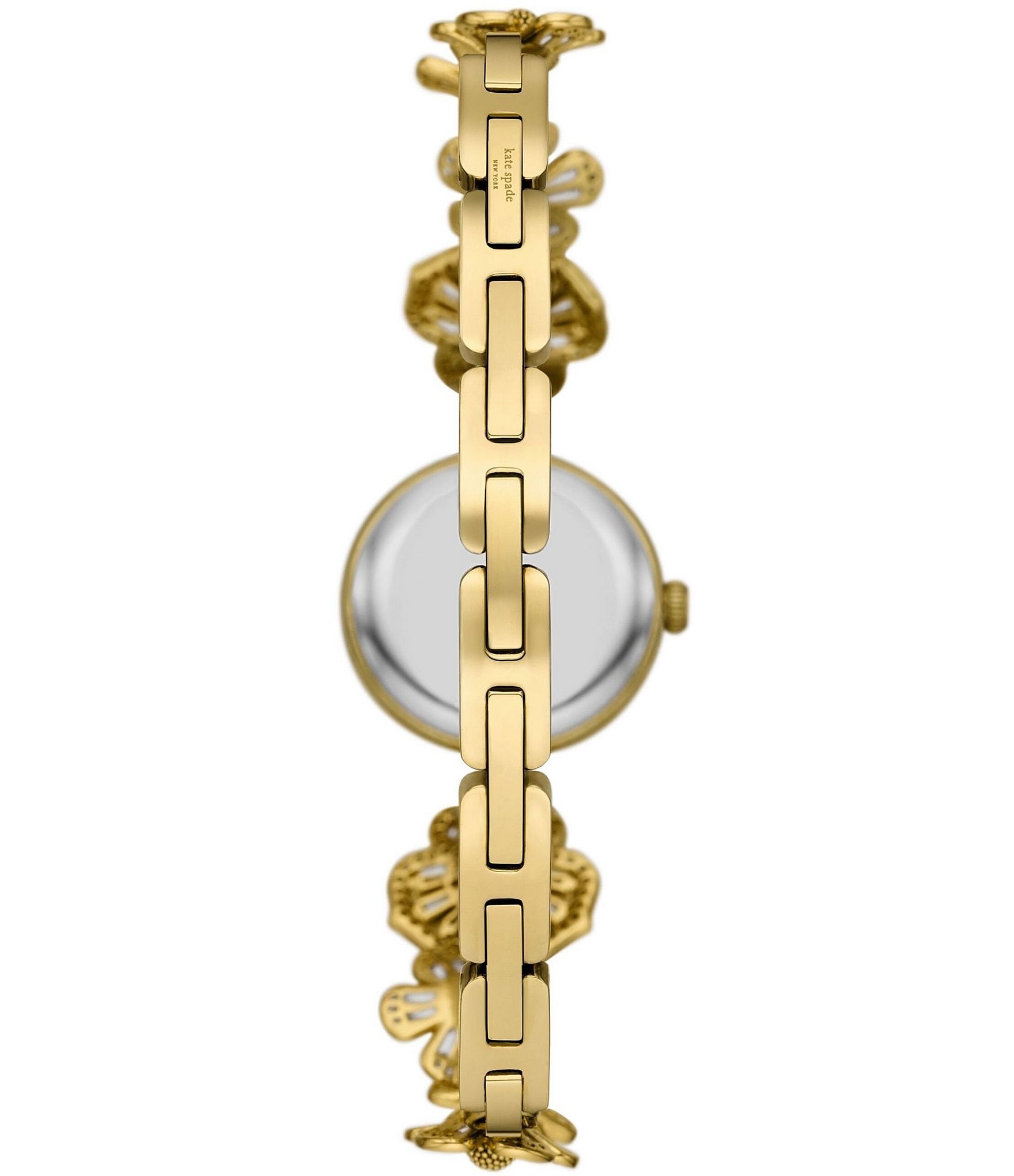 kate spade new york Women's Monroe Gold Floral Crystal Tone Stainless Bracelet Watch