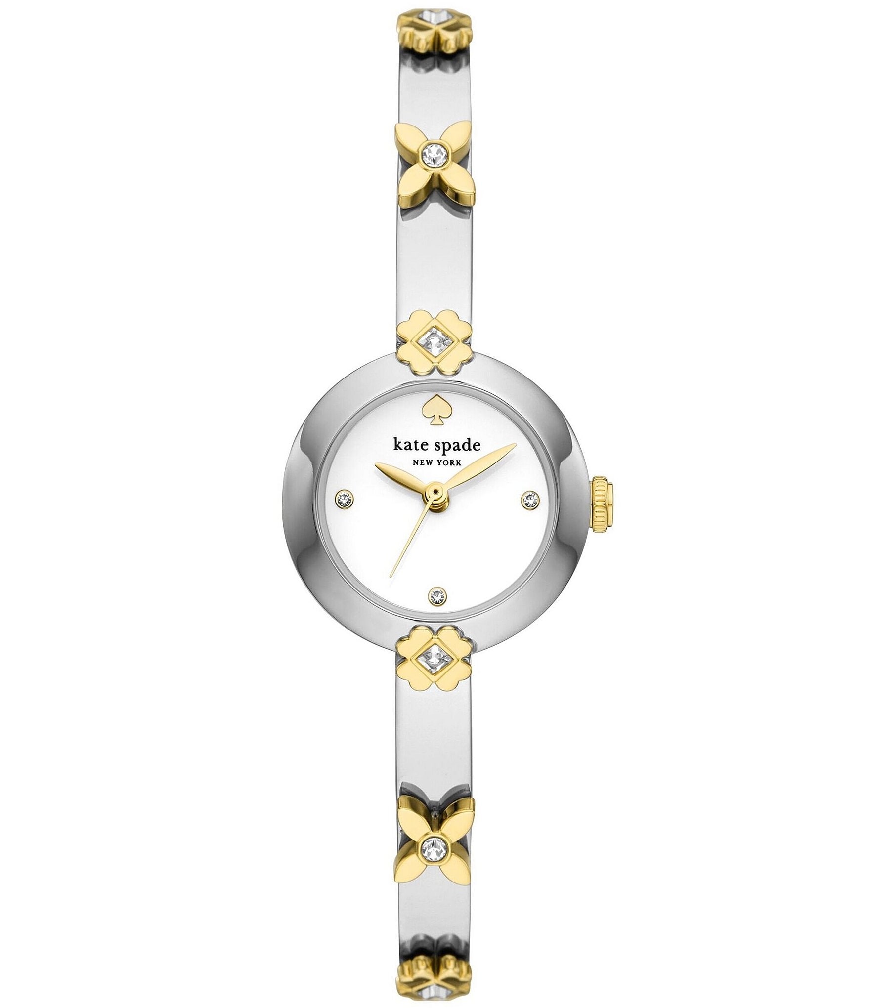 kate spade new york Women's Monroe Quartz Three Hand Two-Tone Stainless Steel Bangle Bracelet Watch