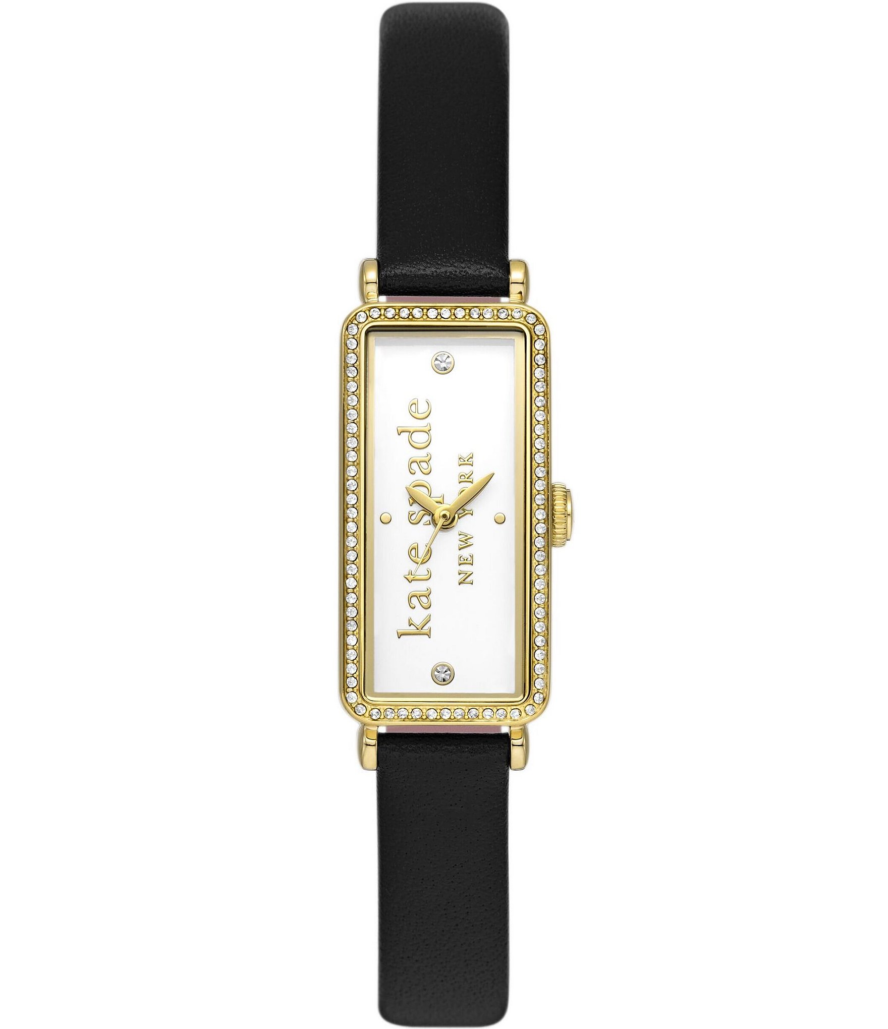 kate spade new york Women s Rosedale Analog Black Leather Strap