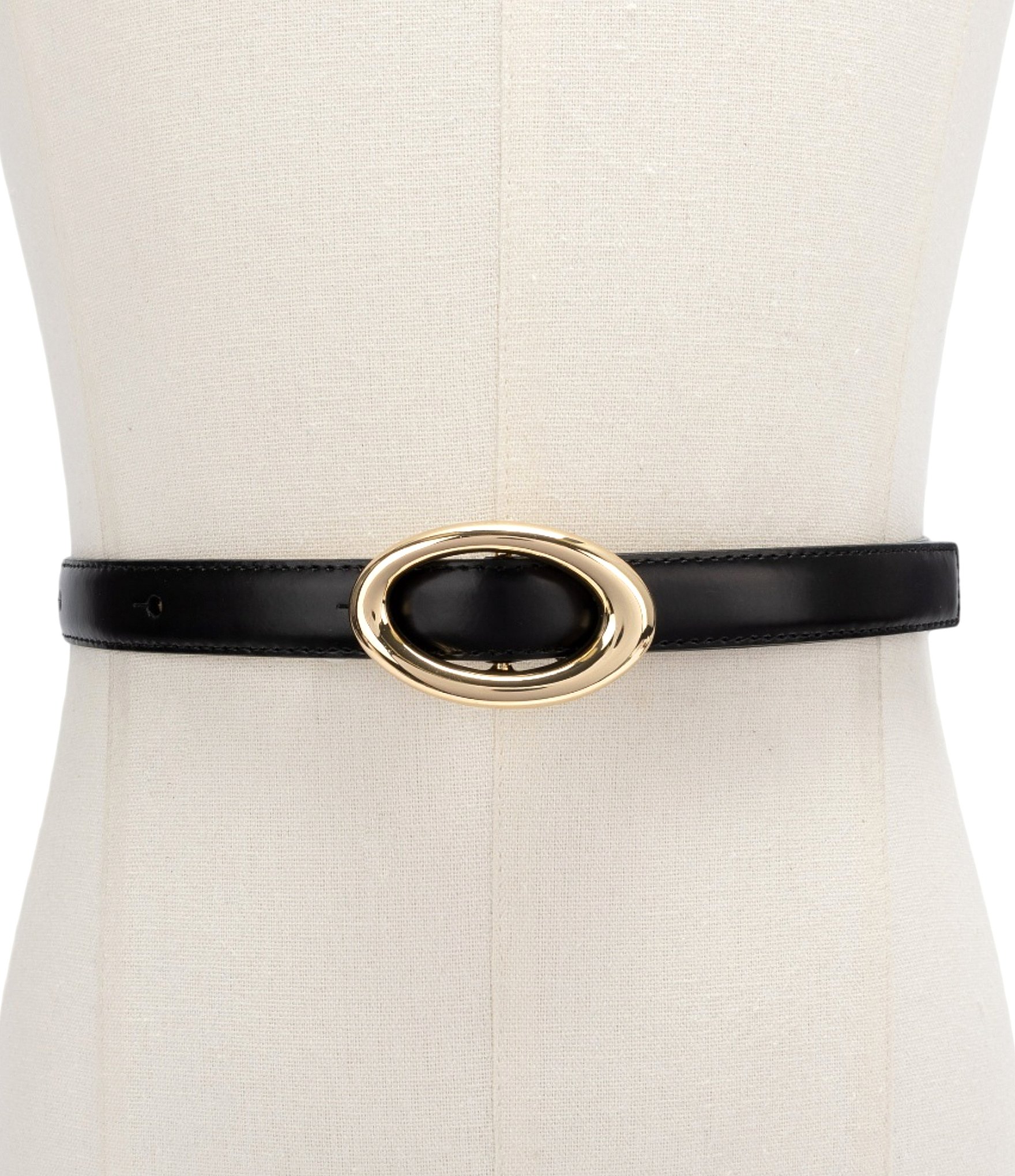 kate spade new yorkk Oval Molten Buckle Leather Belt