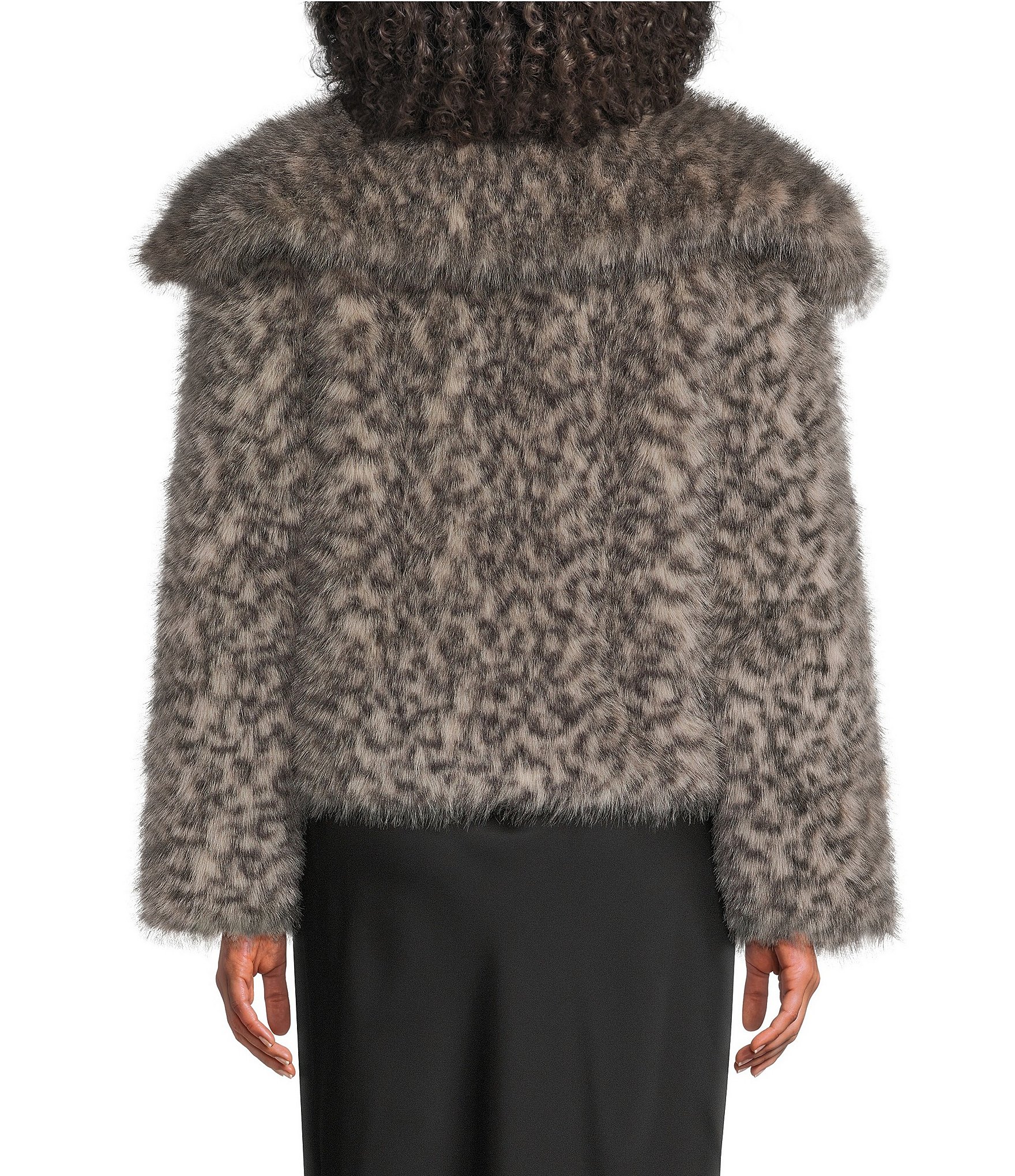 Katherine Kelly Faux Fur Leopard Pattern Coat