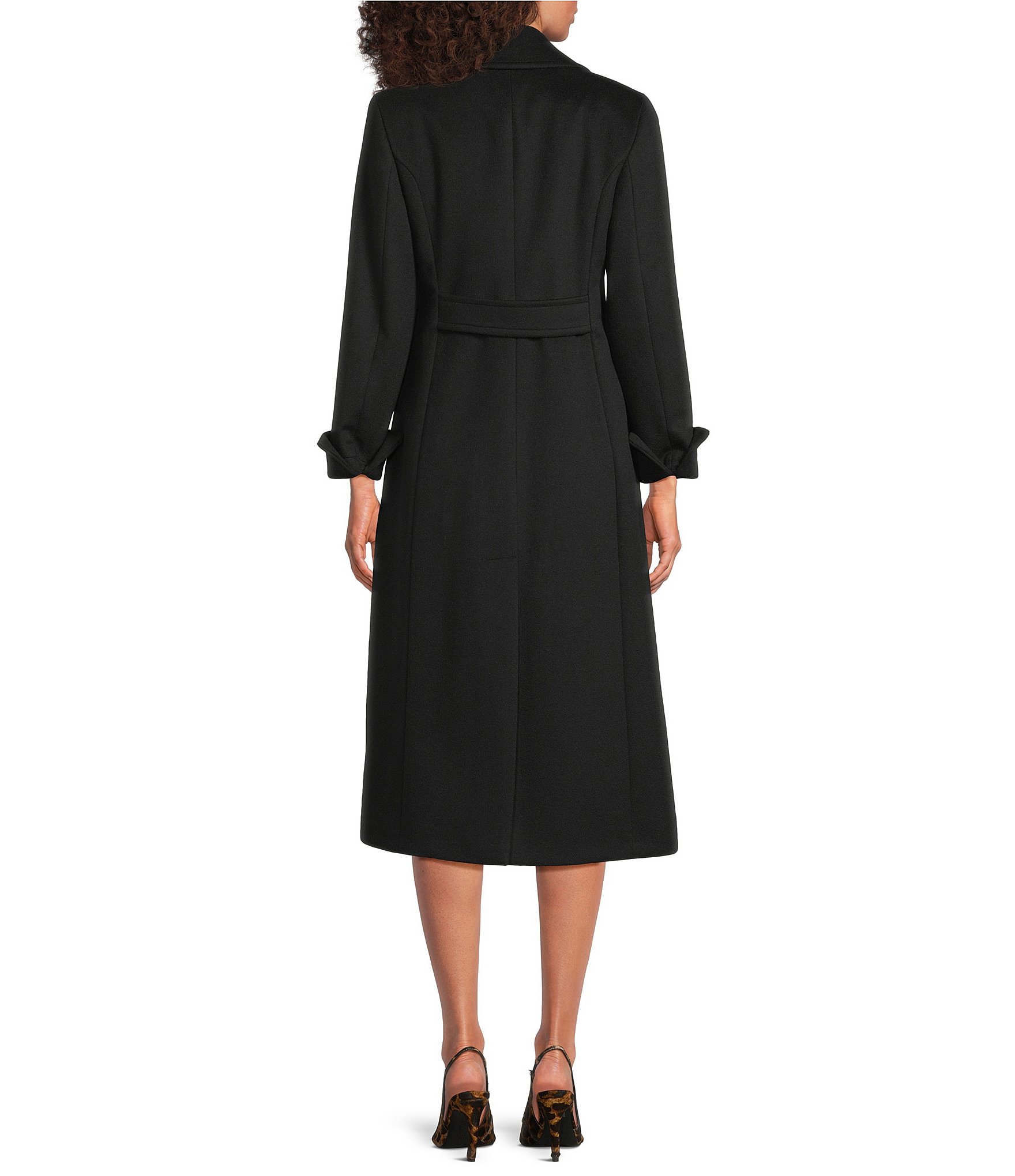 Katherine Kelly Pure Wool Notch Collar Button Front Maxi Coat