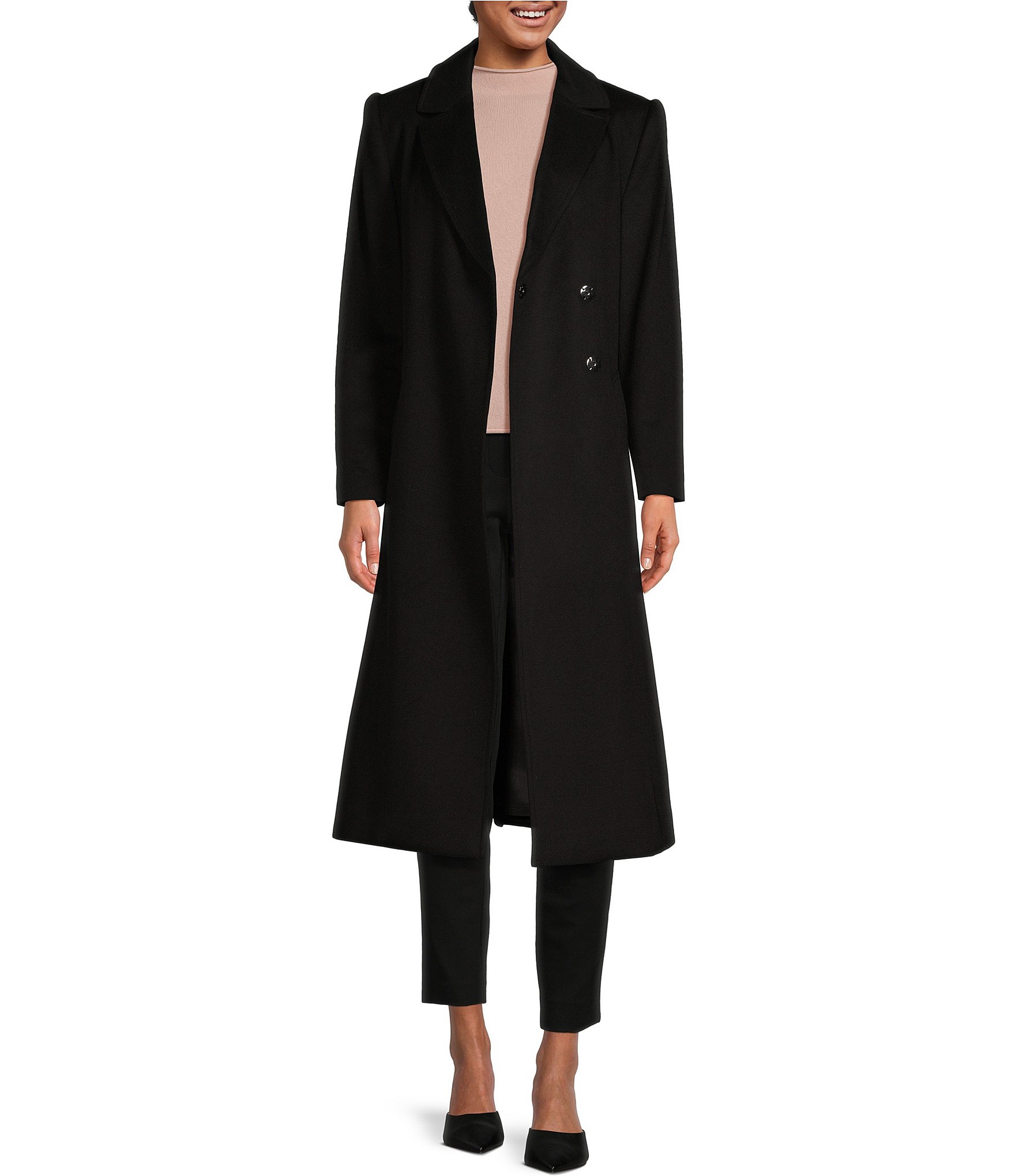Katherine Kelly Pure Wool Notch Collar with Pleated Back Coat | Dillard's