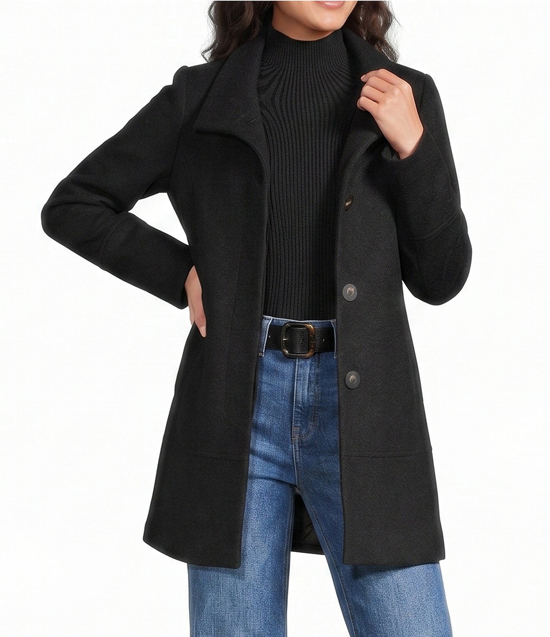 Katherine Kelly Pure Wool Stand Collar Coat