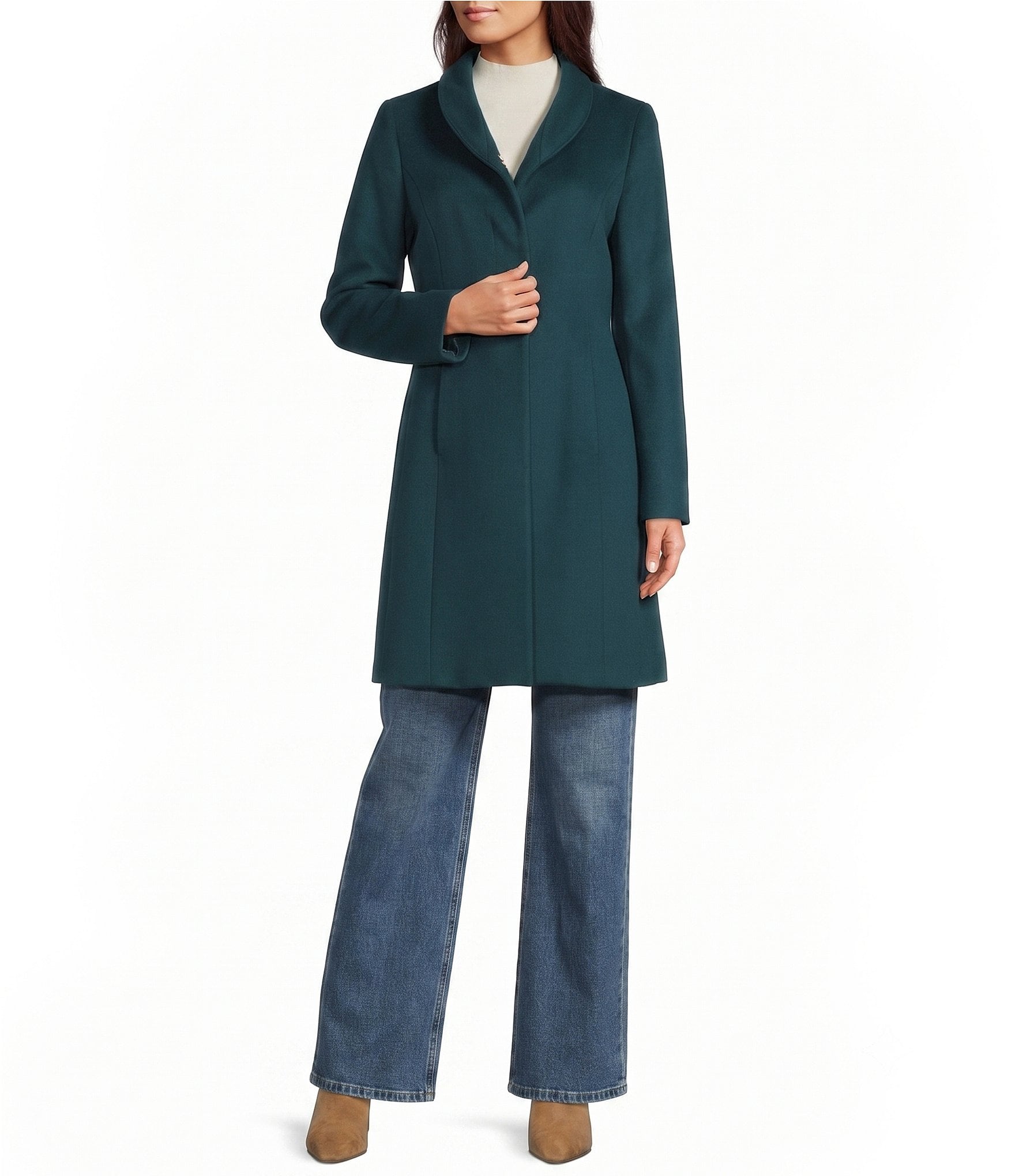 Katherine Kelly Pure Wool Tulip Collar Coat