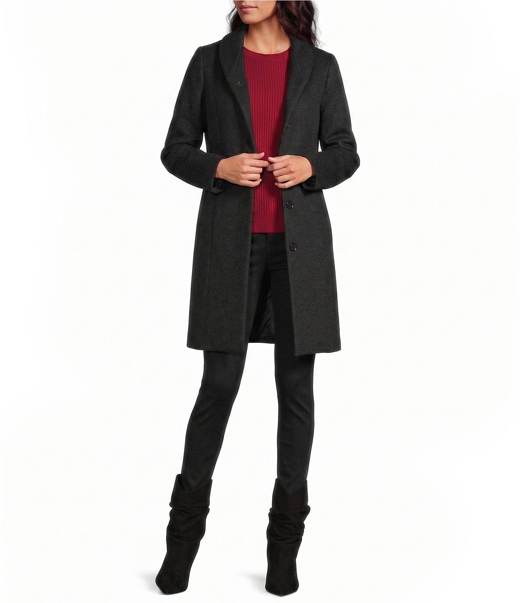 Katherine Kelly Pure Wool Tulip Collar Coat