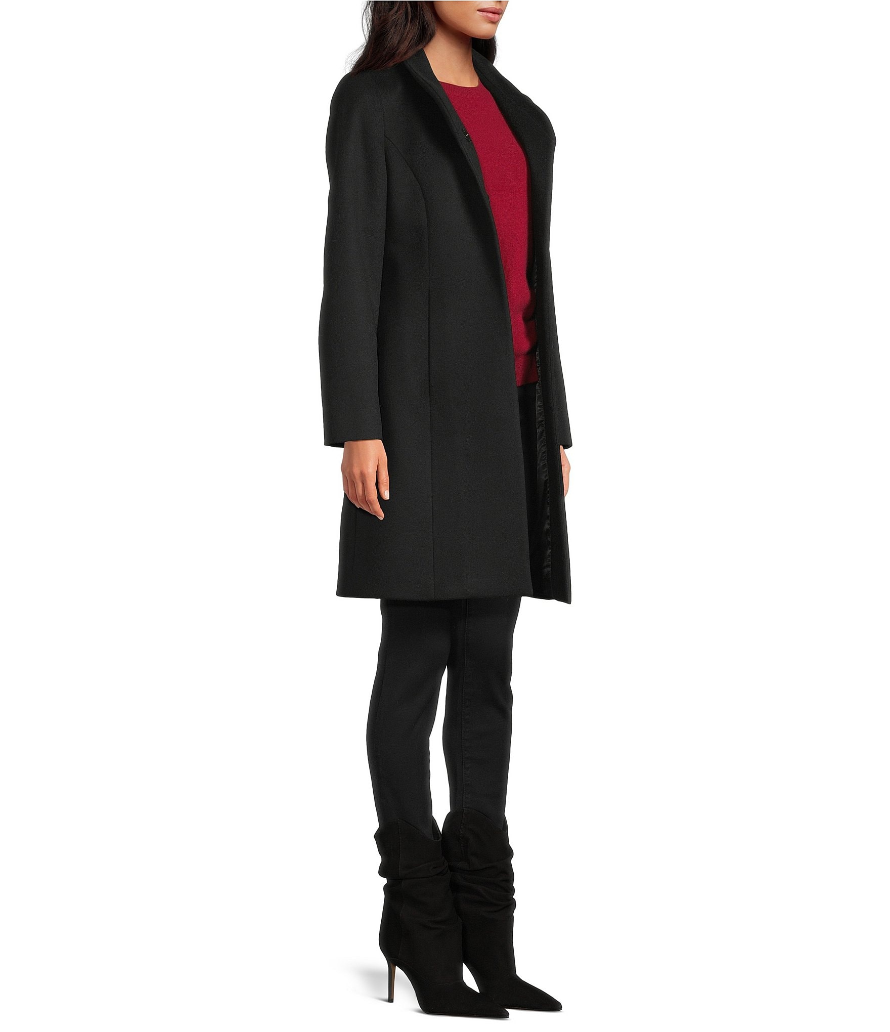 Katherine Kelly Pure Wool Tulip Collar Coat